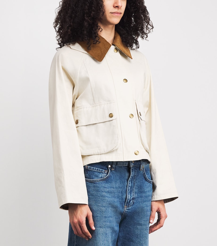 Cotton Cropped Beadnell Casual Jacket LIGHT PEARL/DRESS/BE Image 3