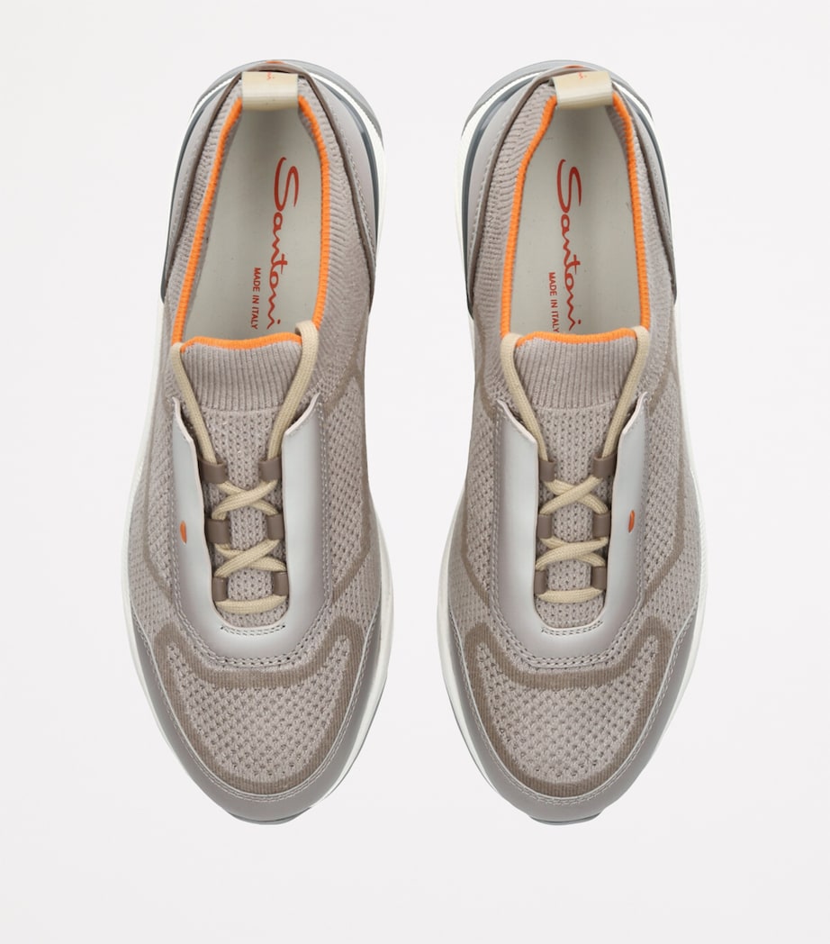 Santoni Tech-Knit Innova Sneakers Beige Image 4