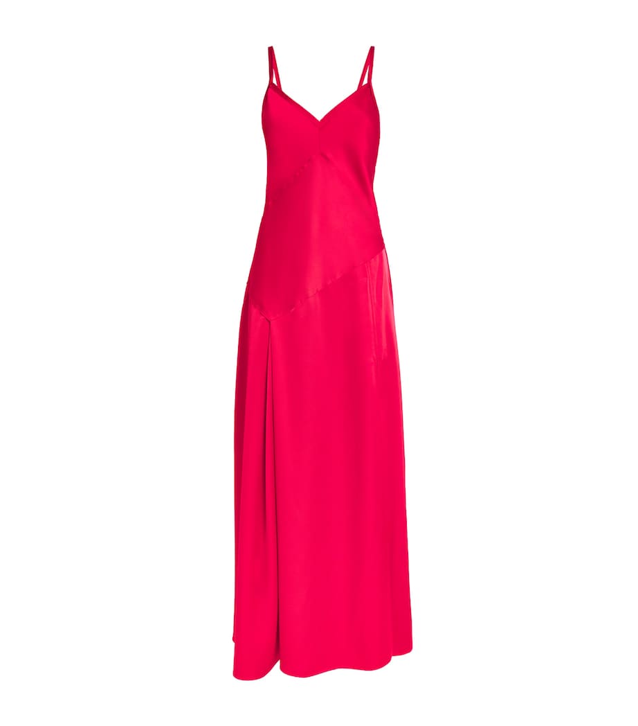 Satin Slip Maxi Dress RED Image 1