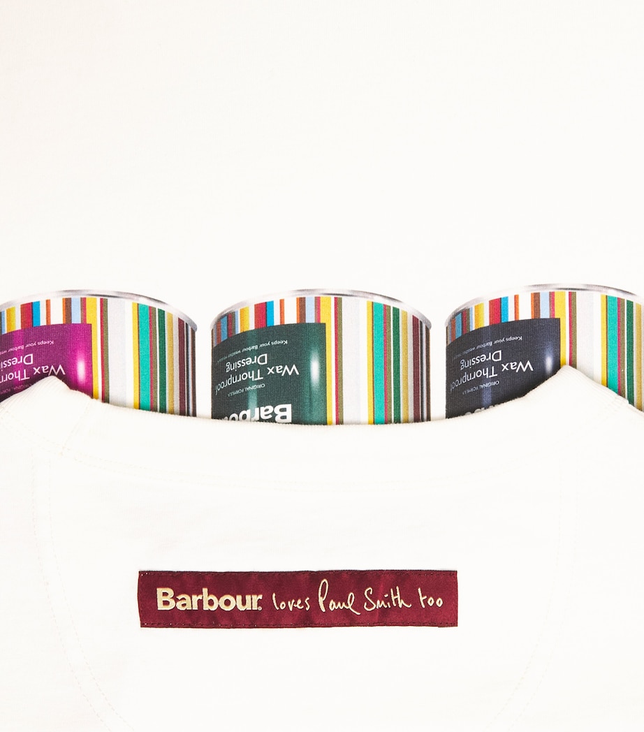 Barbour Mens x Paul Smith Cotton Tinned T-Shirt Whisper White Image 6
