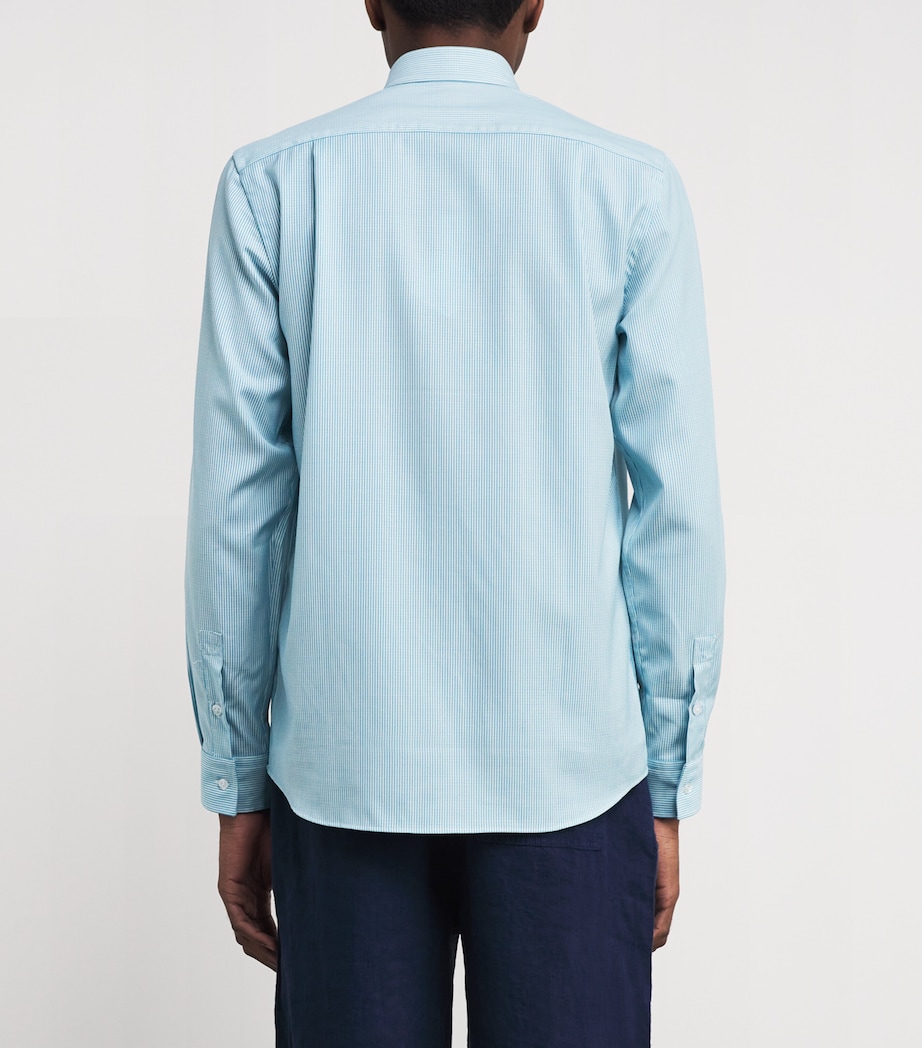 Wool-Blend Stripe Rayures Shirt 612-BLUE TOPAZ Image 4