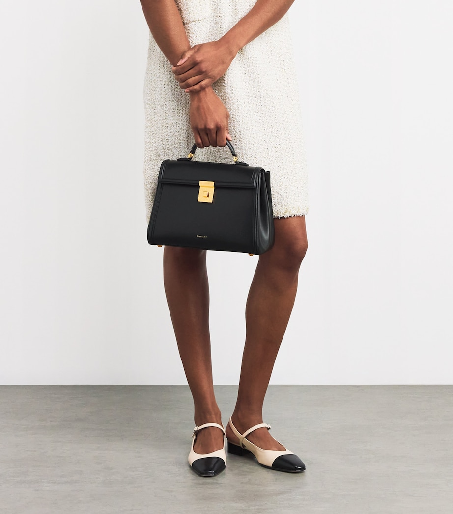 Demellier Leather Midi Paris Top-Handle Bag Black Image 5