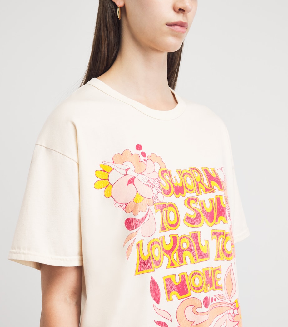 MOTHER Womens The Sleep-Over T-Shirt Sworn To The Sun Image 3