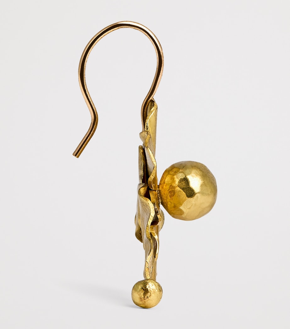 Flower Gaia Earrings BRASS Image 4