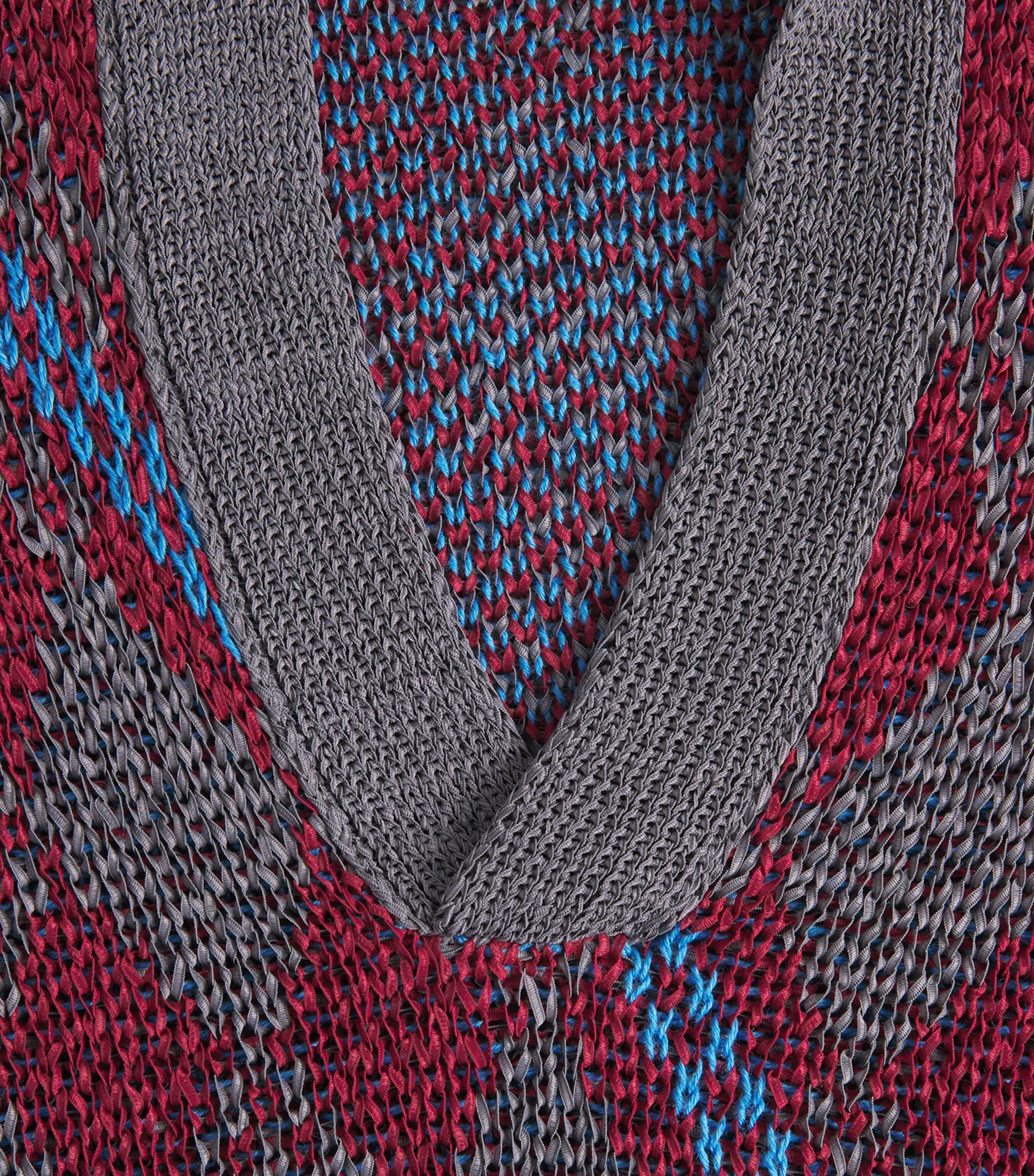 DRIES VAN NOTEN Mens Argyle Open-Collar Sweater Grey Image 6