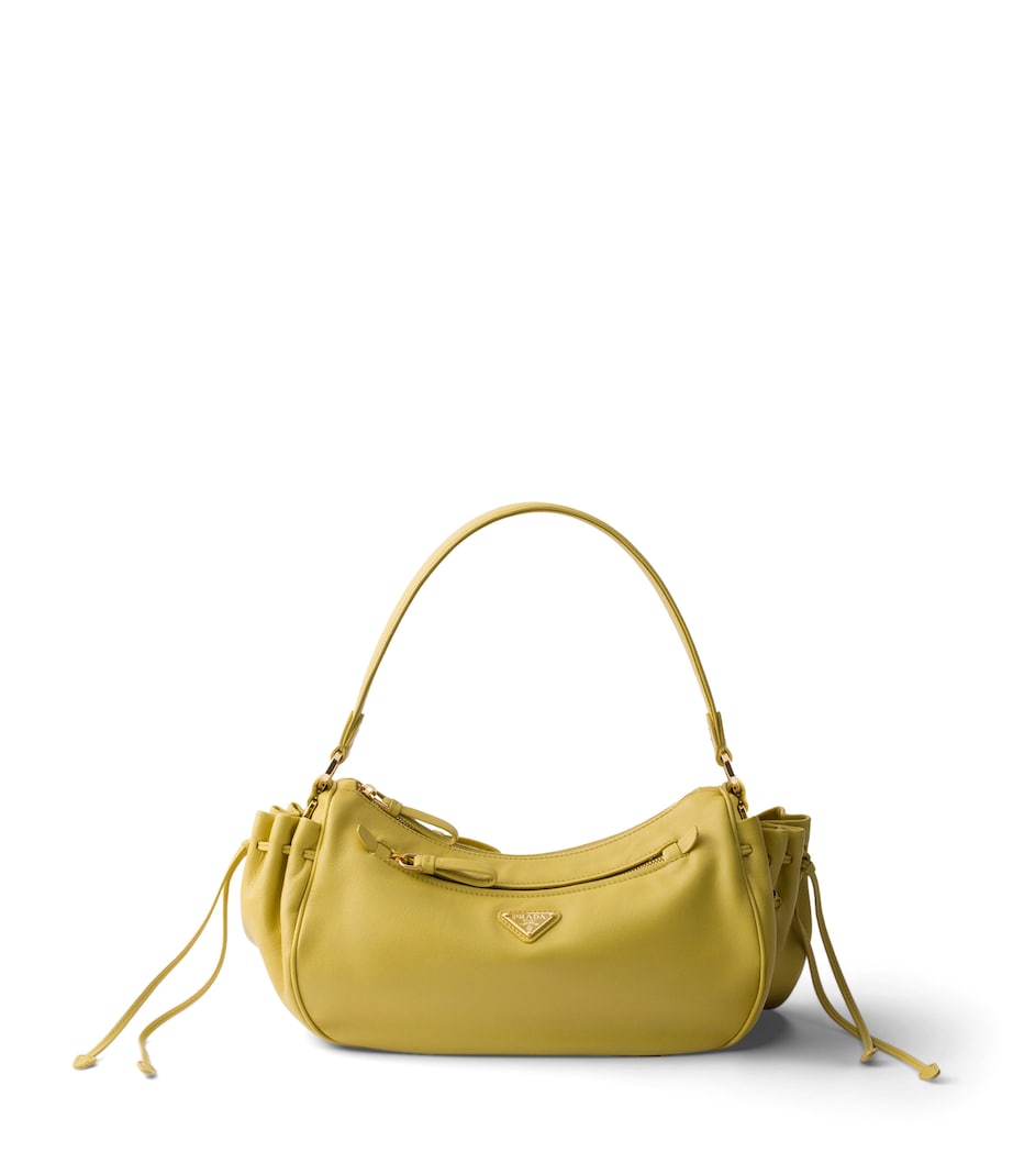 Prada Small Leather Shoulder Bag Yellow Image 1