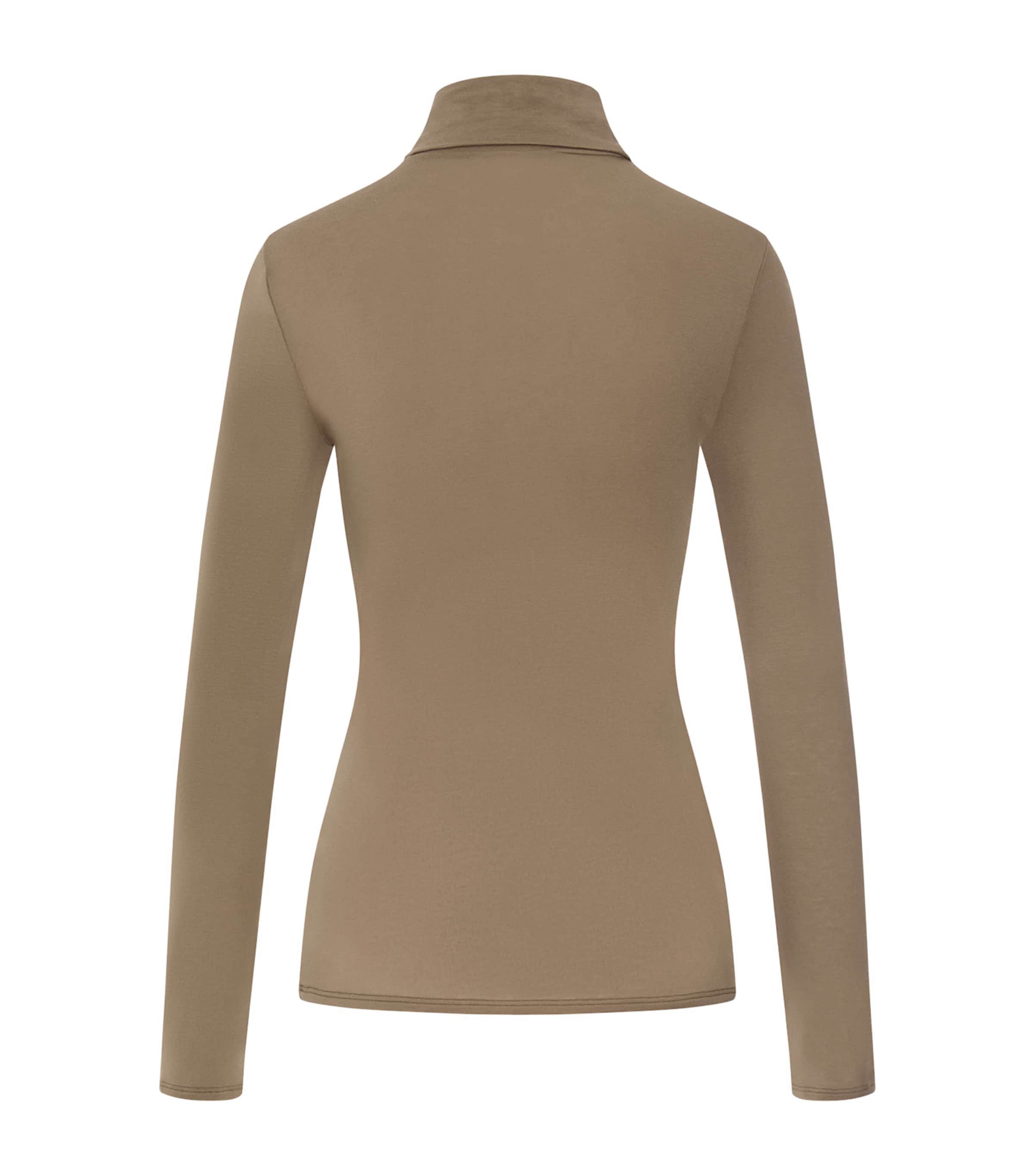 Hanro Brown Ultralight Wool High-Neck Top | Harrods UK