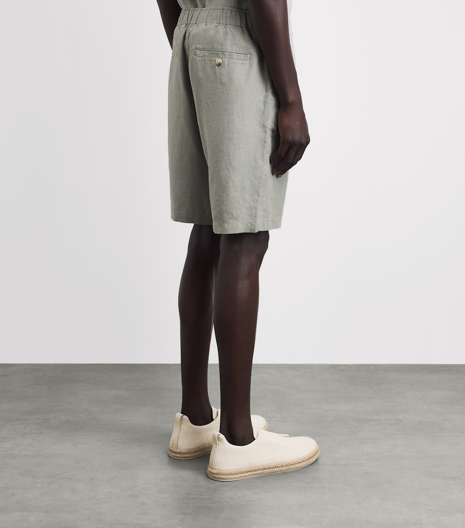 Vince Mens Linen Drawstring Shorts Matcha Image 5