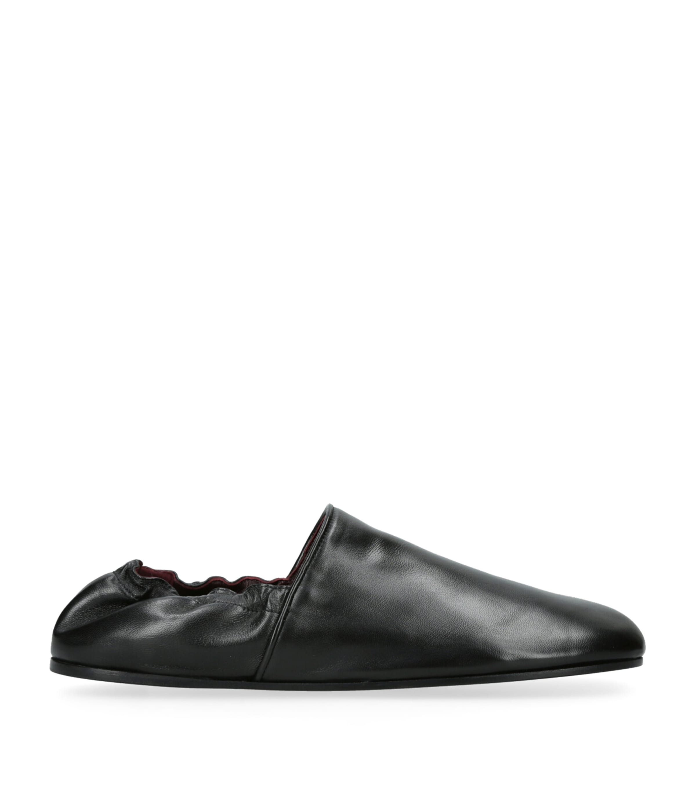 Khaite Leather Banks Flat Mules Black Image 1