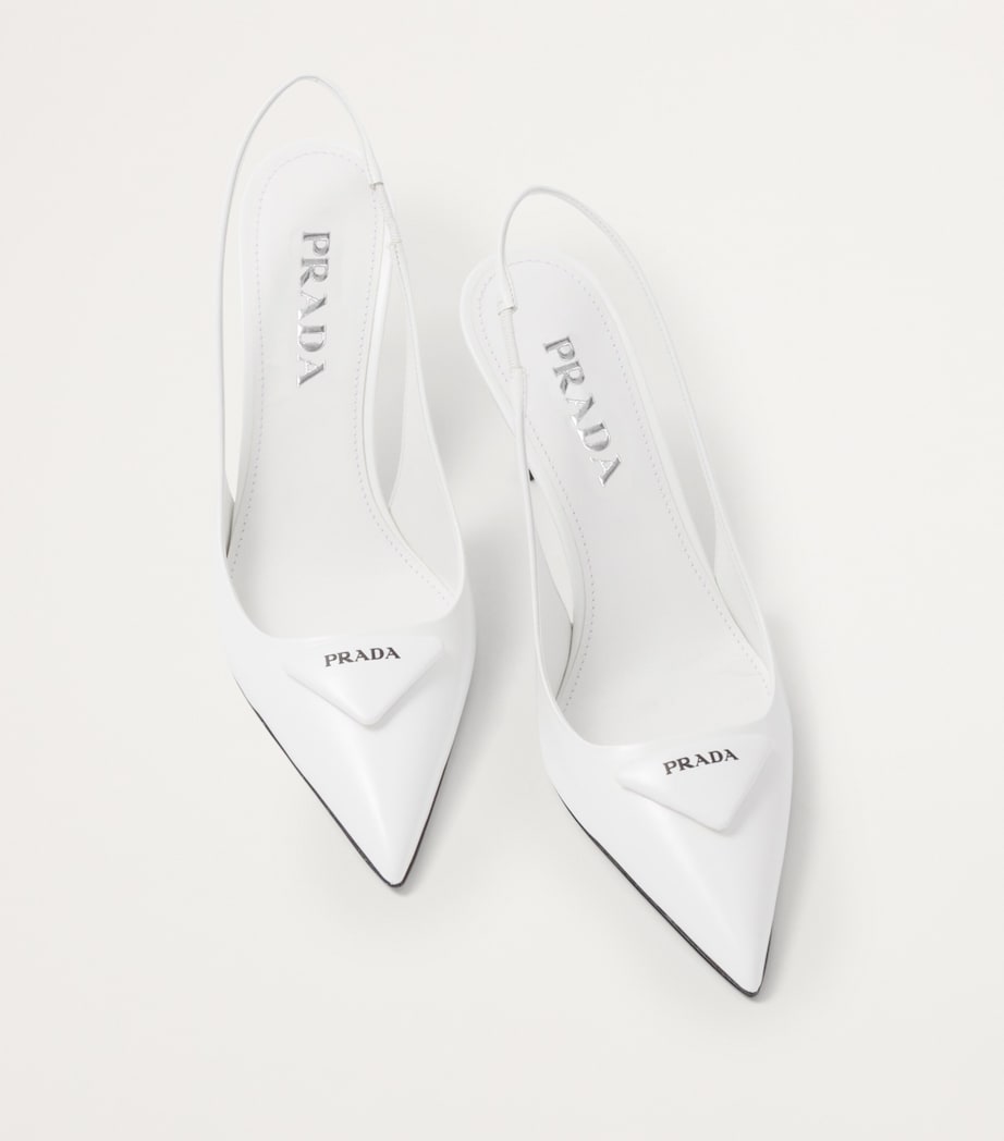 Brushed Leather Slingback Pumps 75 F0009 Image 4