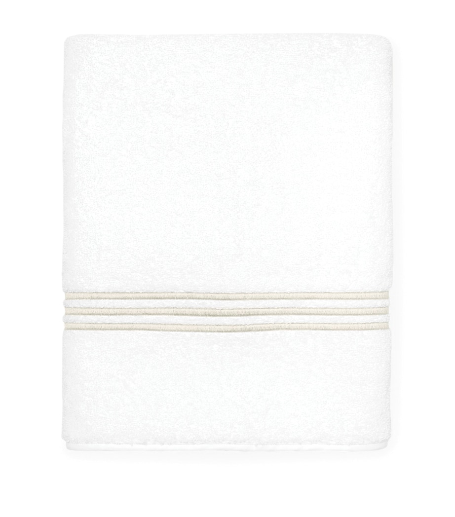 Tre Righe Hand Towel (50cm x 75cm) WHITE/SAGE Image 1