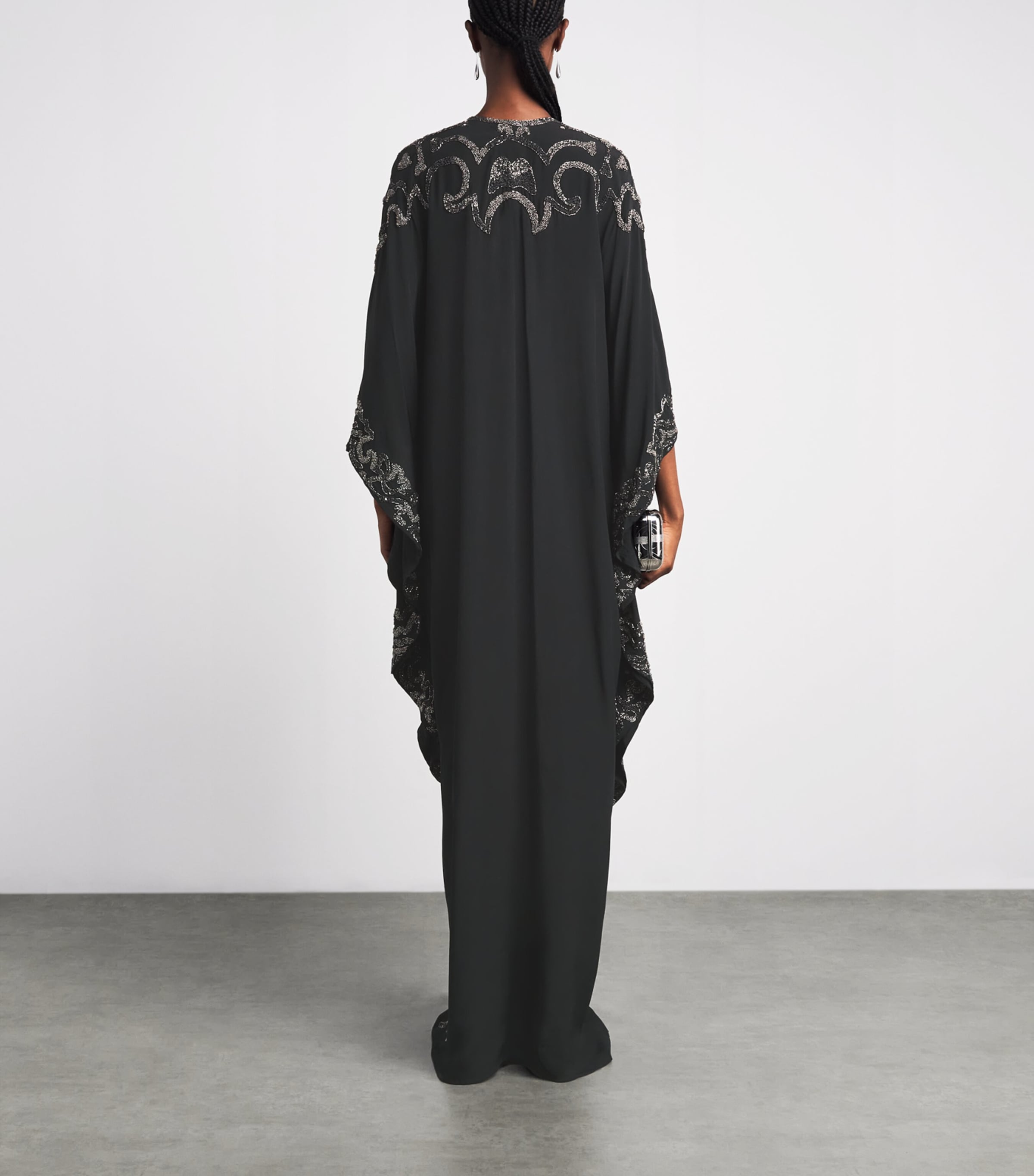 Johanna Ortiz Womens Silk Mystical Gaucho Cape Dress Black Image 4