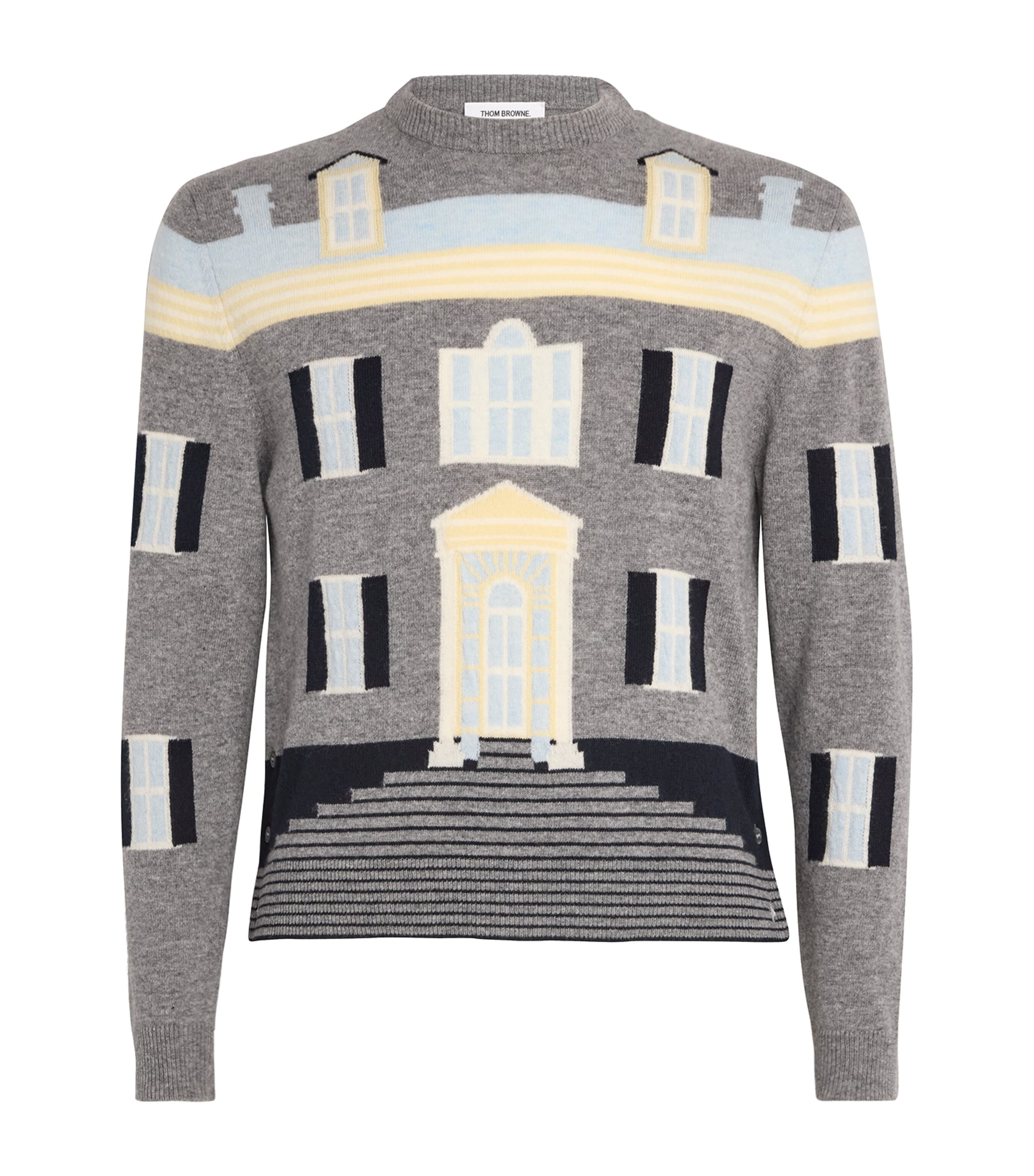 Thom Browne Wool House Sweater In Grey