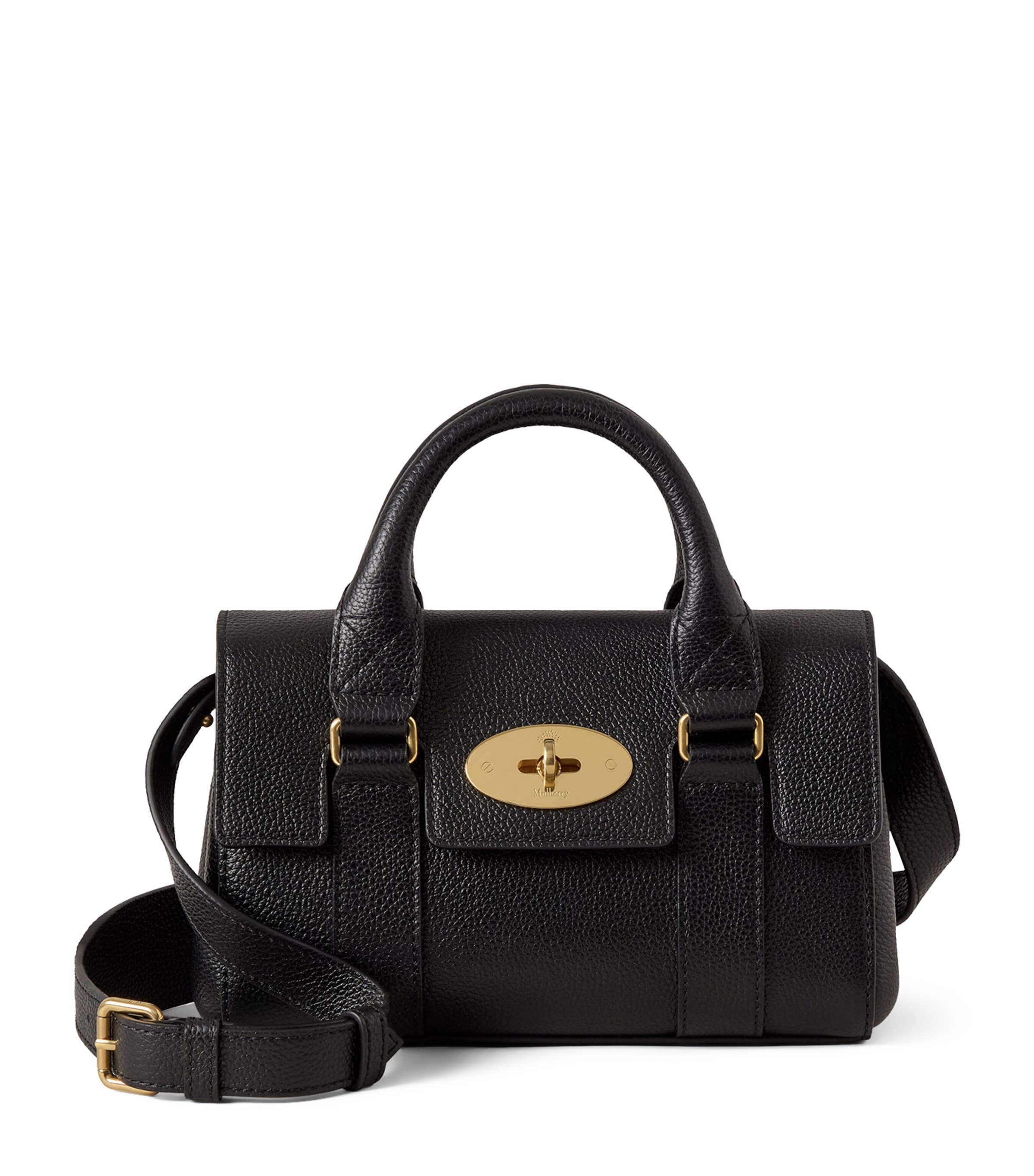 Mulberry Mini Leather Bayswater Satchel Bag In Black