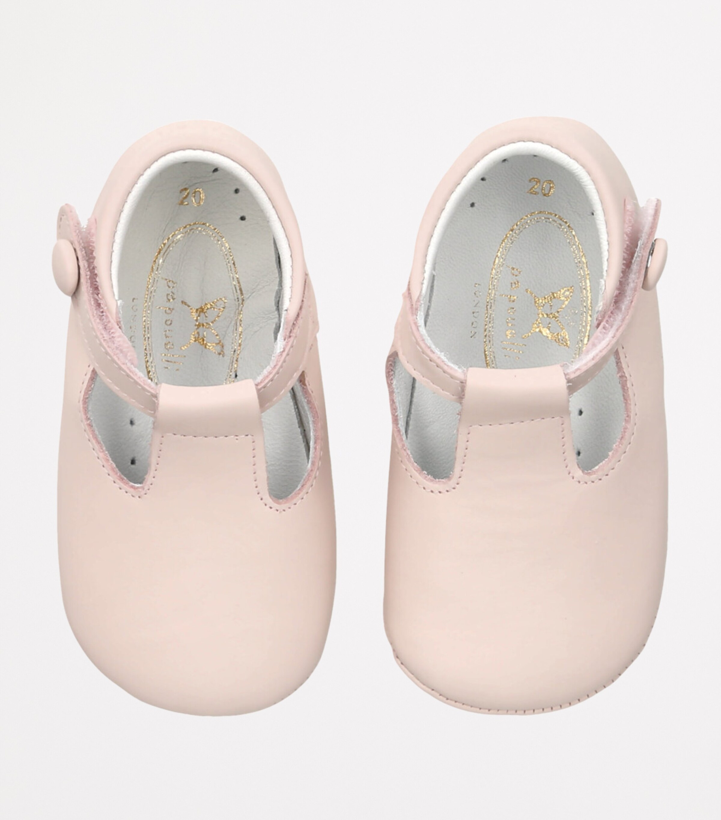 Leather Poppie Crib Shoes PALE PINK Image 4