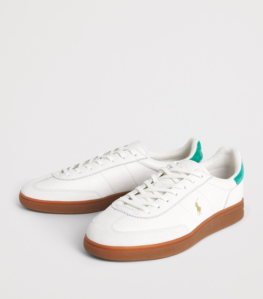 Polo Ralph Lauren Leather Bedford Sneakers Dckwash Wht/erin Grn Image 3