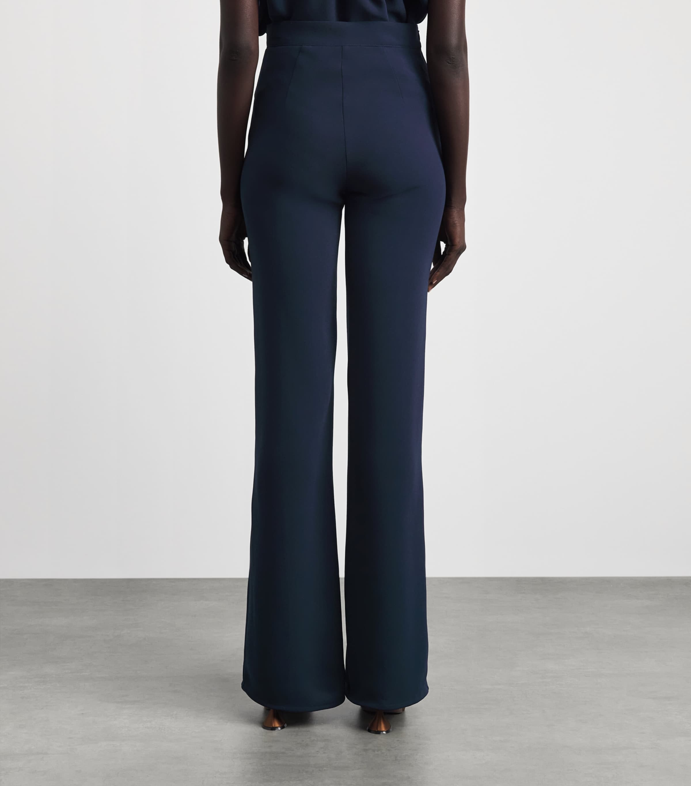 Edeline Lee Womens Pleated Averill Slim Trousers Nav/navy Image 5