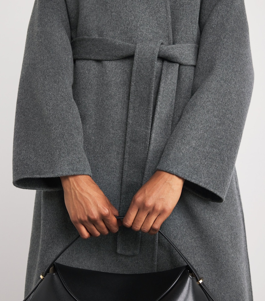 Cashmere Wrap Belt Long Coat RU7292 MID GREY Image 6