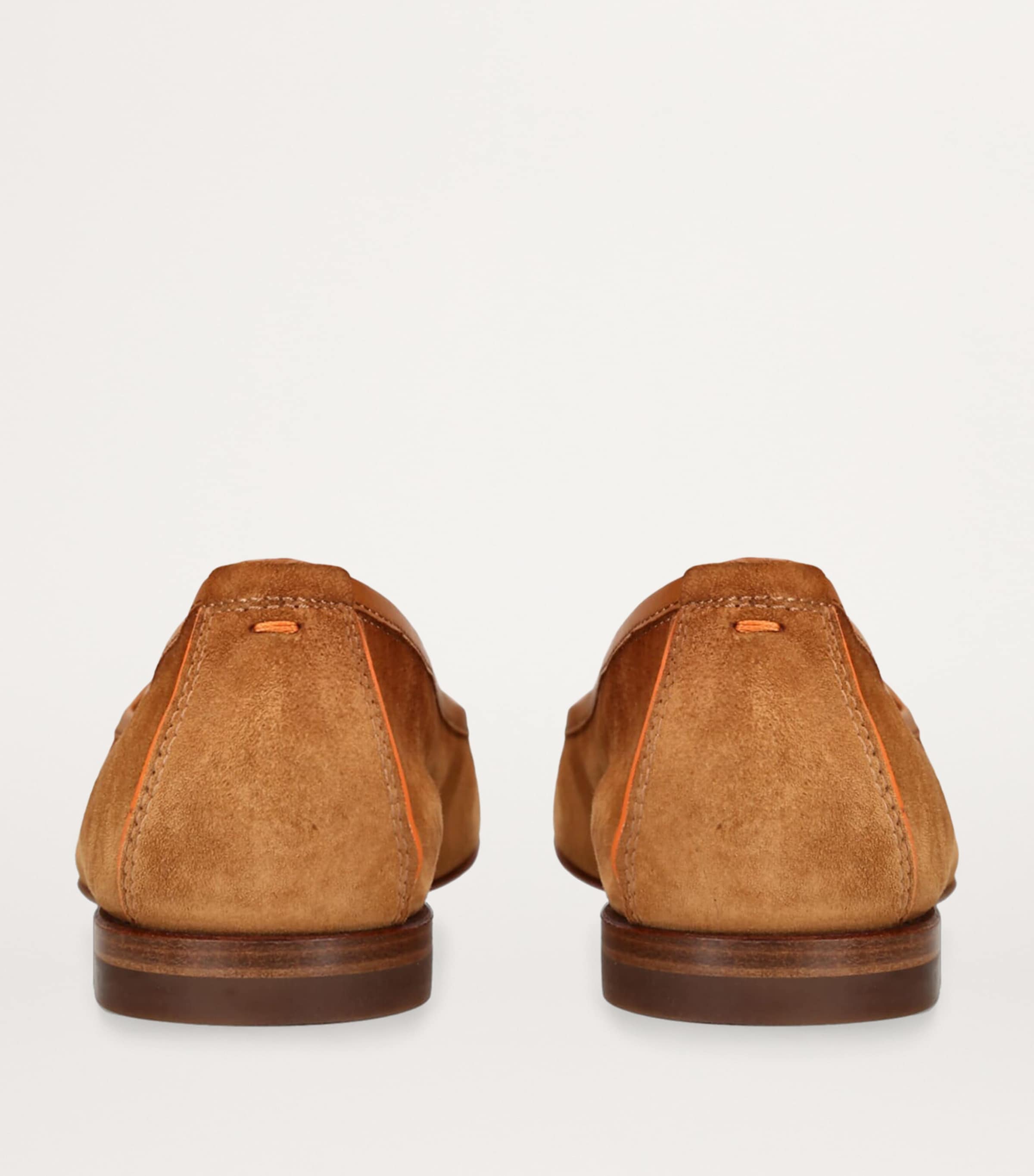 Santoni Suede Andrea Slippers Mid Brown Image 2