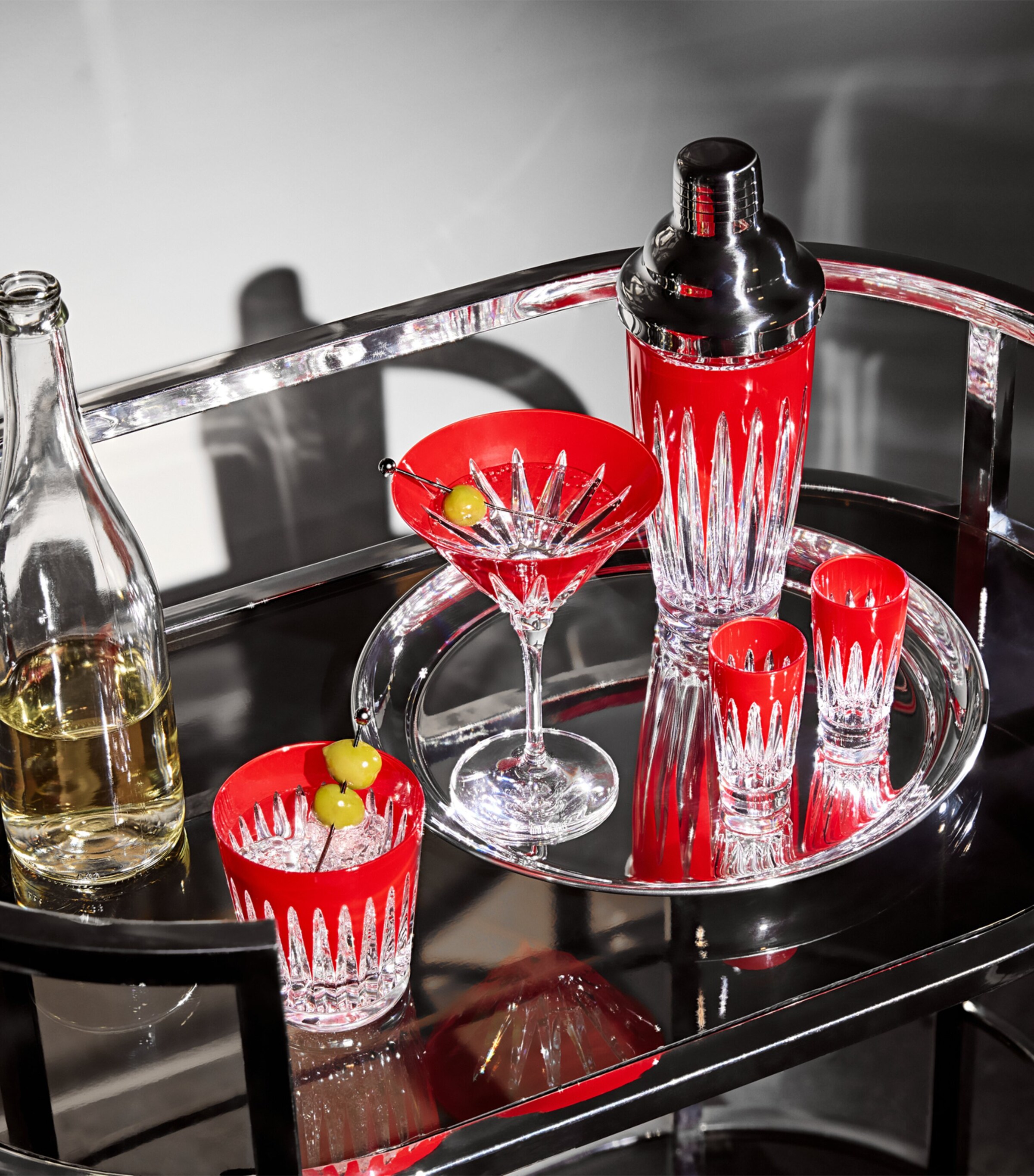 Set of 2 Crystal Firework Flutes (175ml) RED Image 6