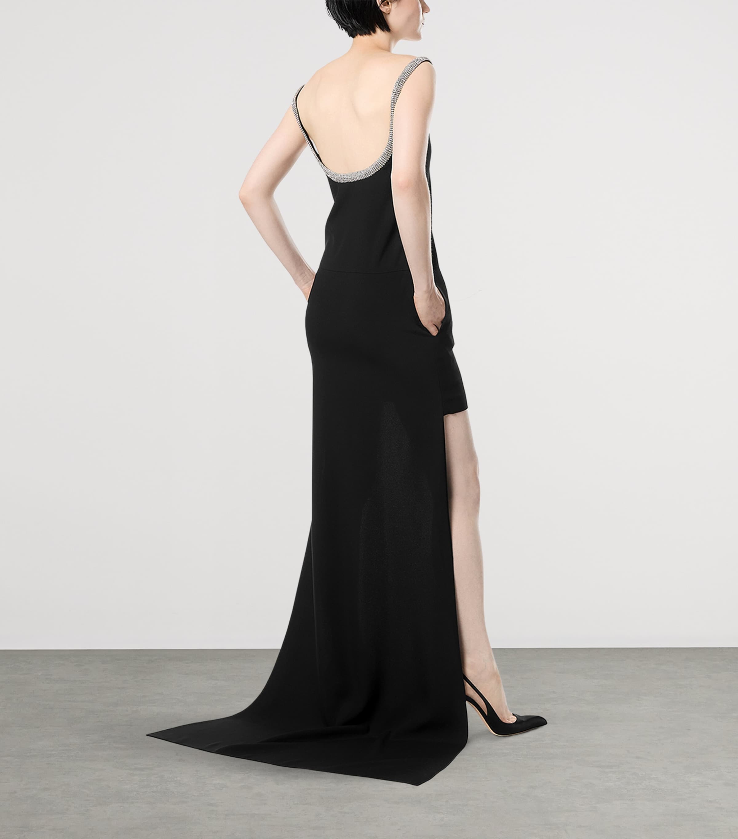 TOM FORD Womens Satin Embellished Maxi Dress Naa Image 3