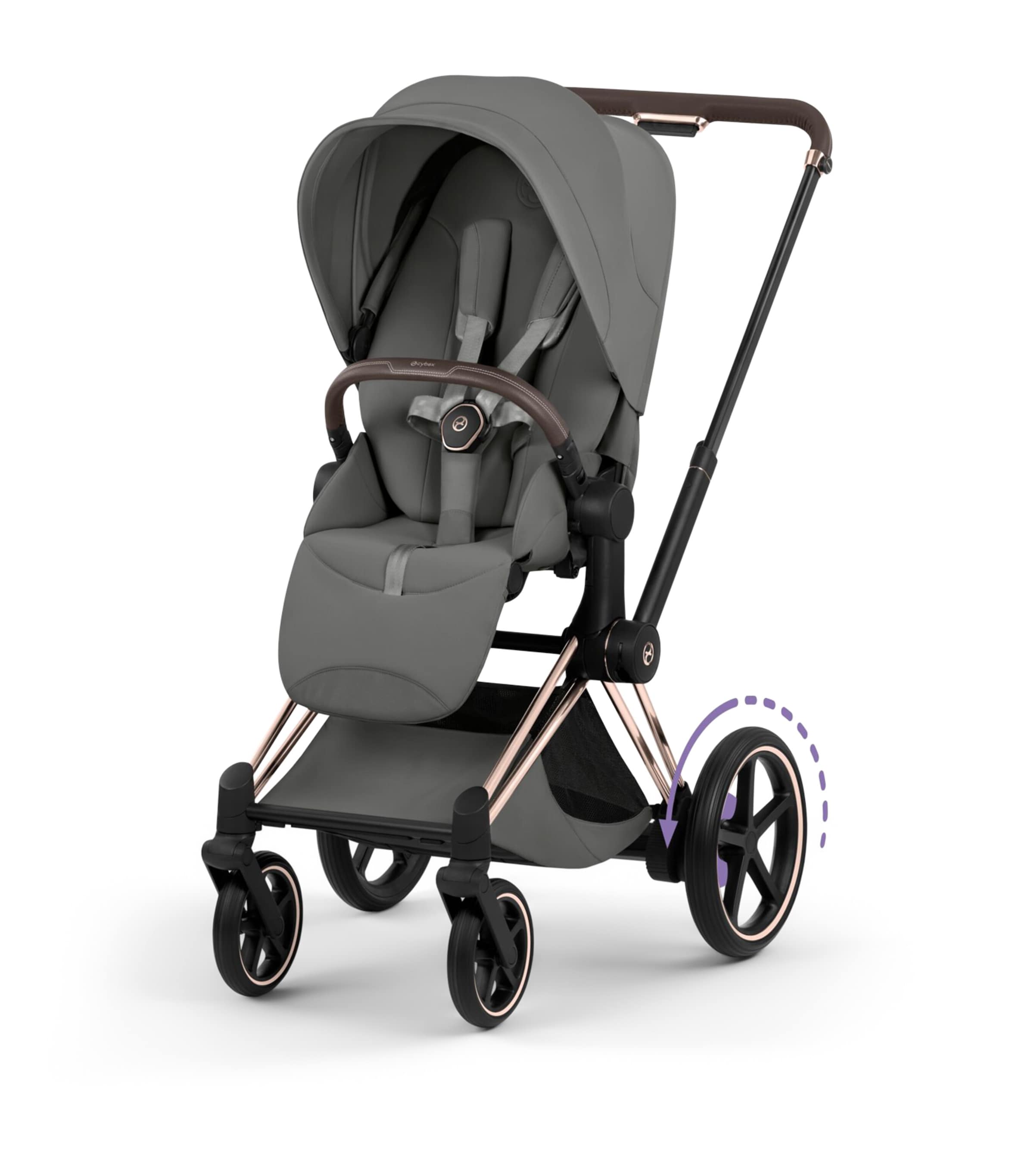 Cybex e-PRIAM Pushchair Frame - Platinum Style Collection Rosegold Image 9