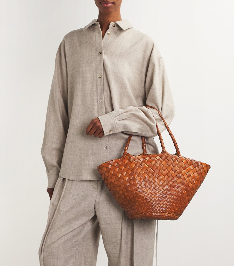 Leather Egola Tote Bag TAN Image 2