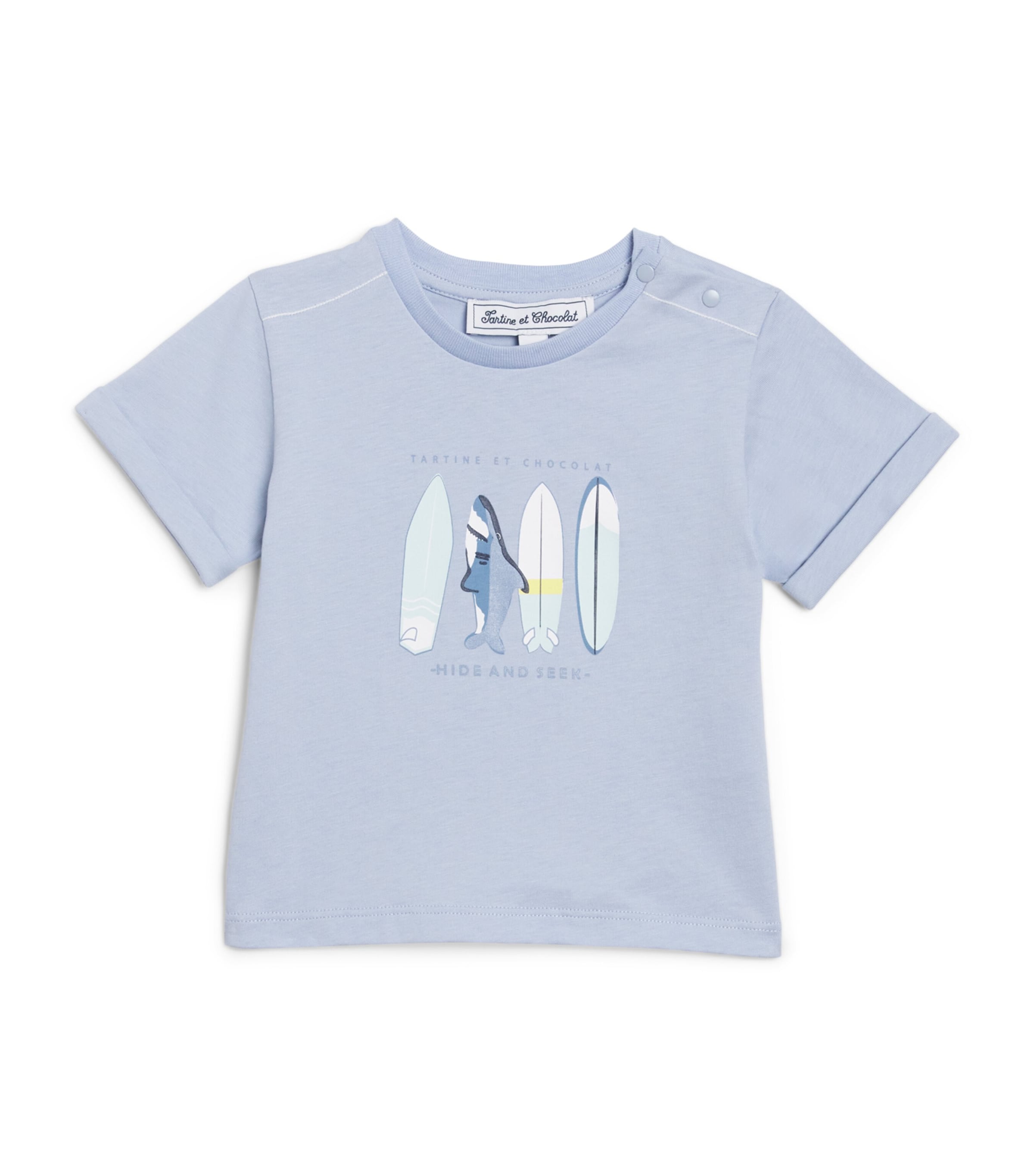 Shop Tartine Et Chocolat Cotton Surfboard T-shirt In Blue