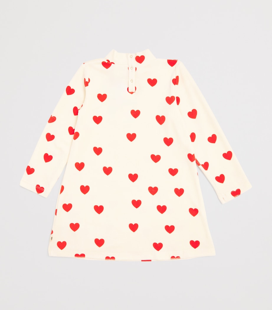 Organic Cotton Velour Hearts Dress 10WHITE Image 2