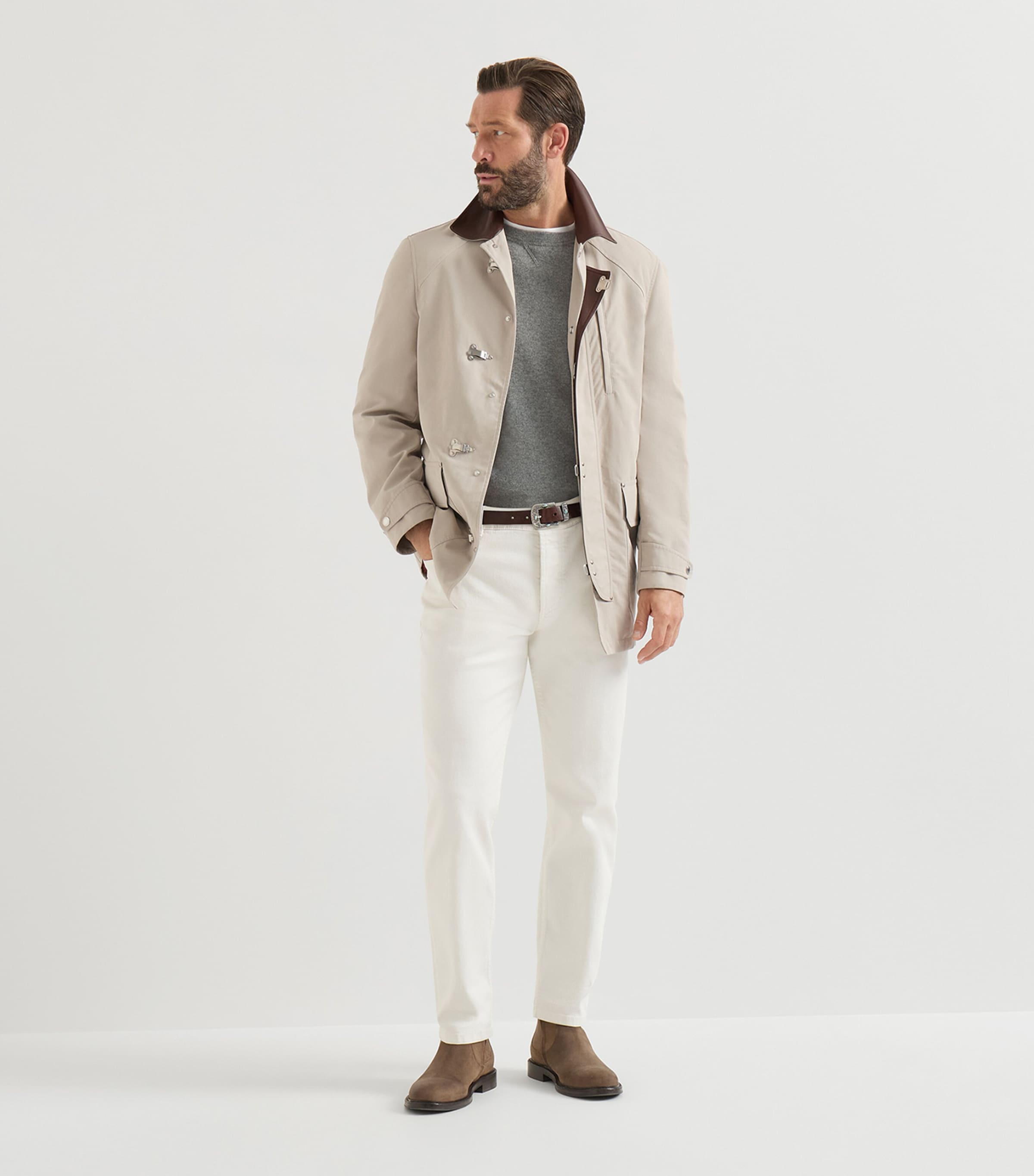 Brunello Cucinelli Mens Cashmere Crew-Neck Sweatshirt Image 2