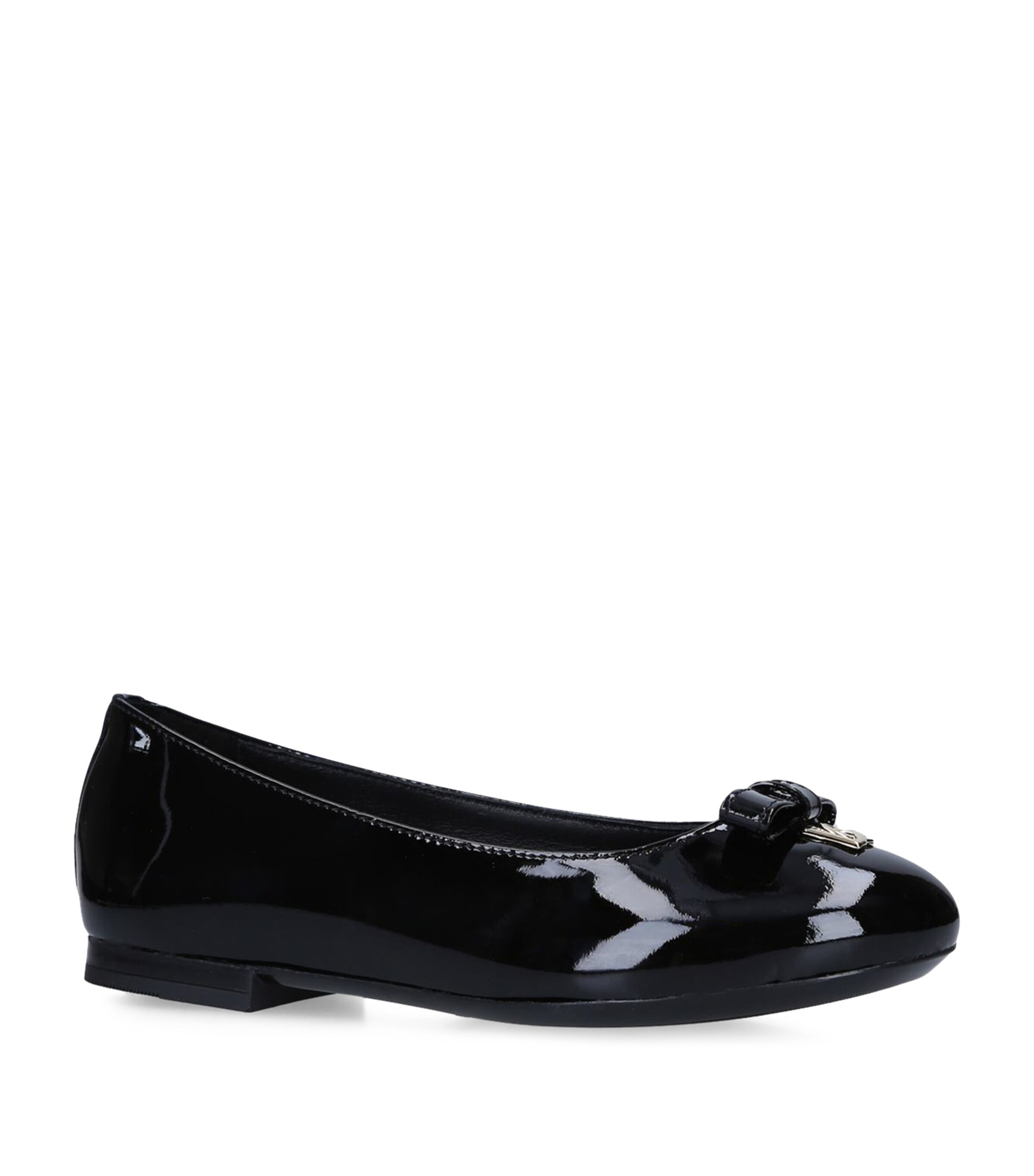 Dolce&Gabbana Kids Leather Vernice Ballet Flats Black Image 3