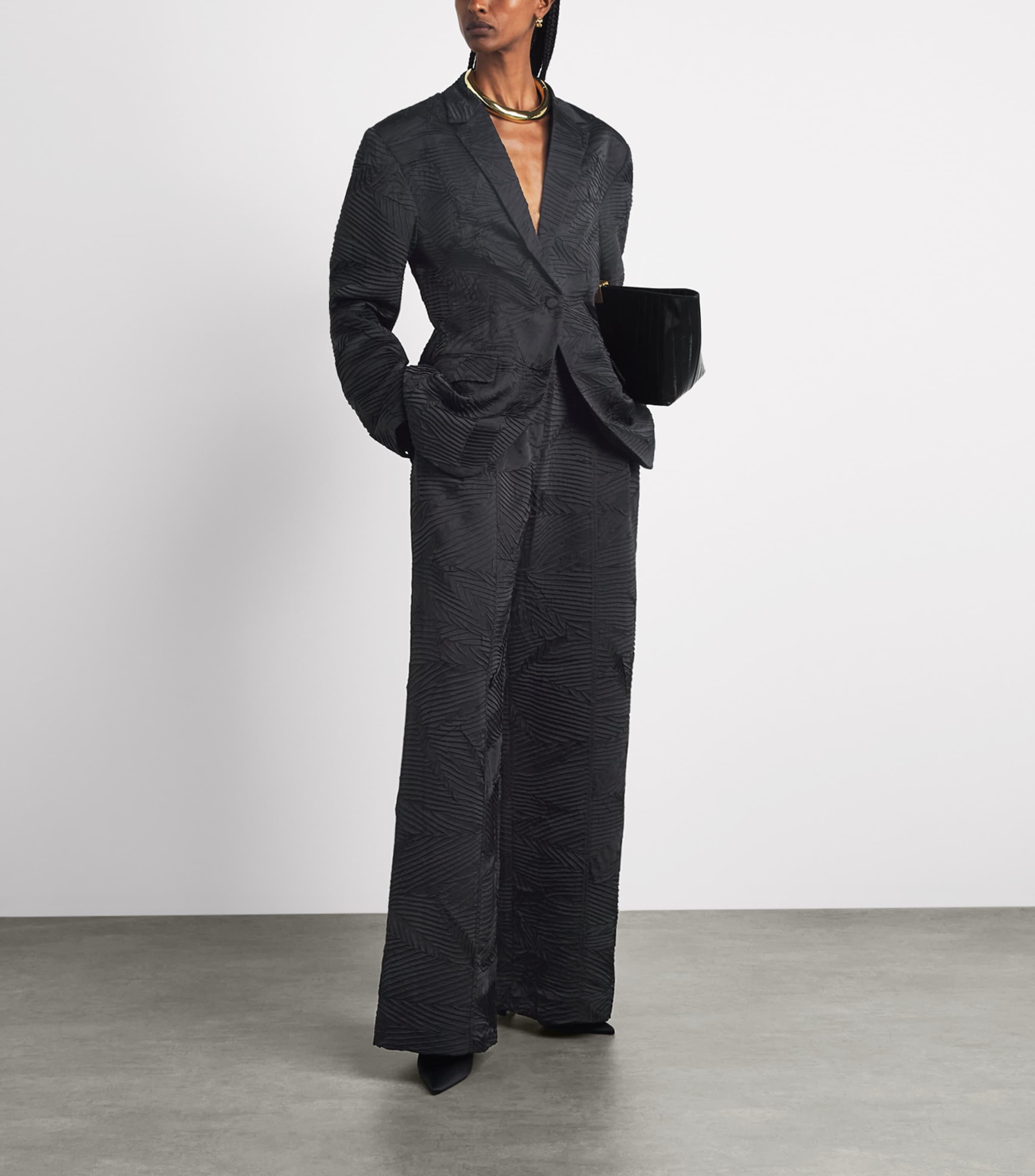 Ulla Johnson Womens Satin Dehmi Blazer Noir Image 2