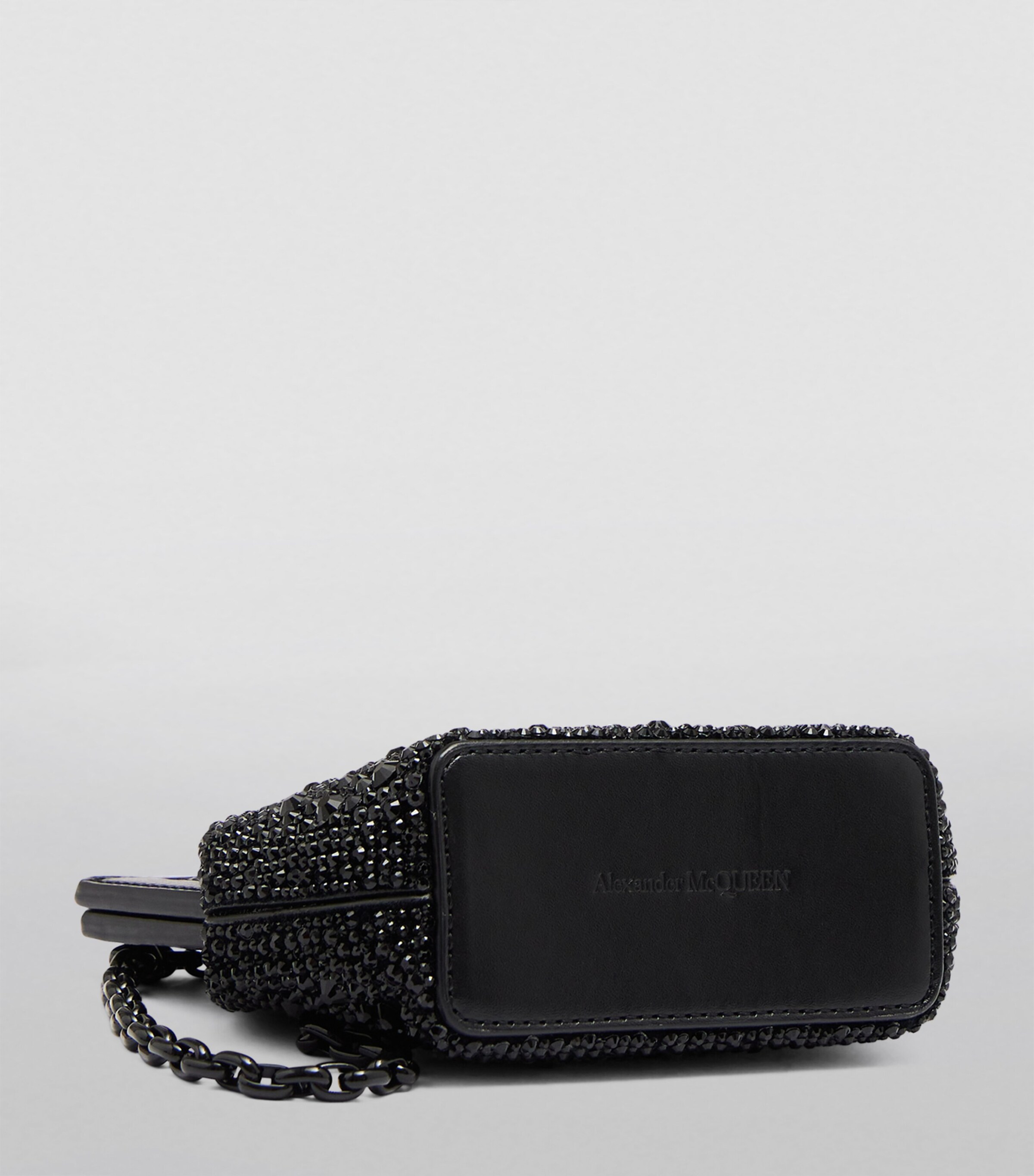 McQueen Black Micro Leather The Peak Shoulder Bag Harrods US