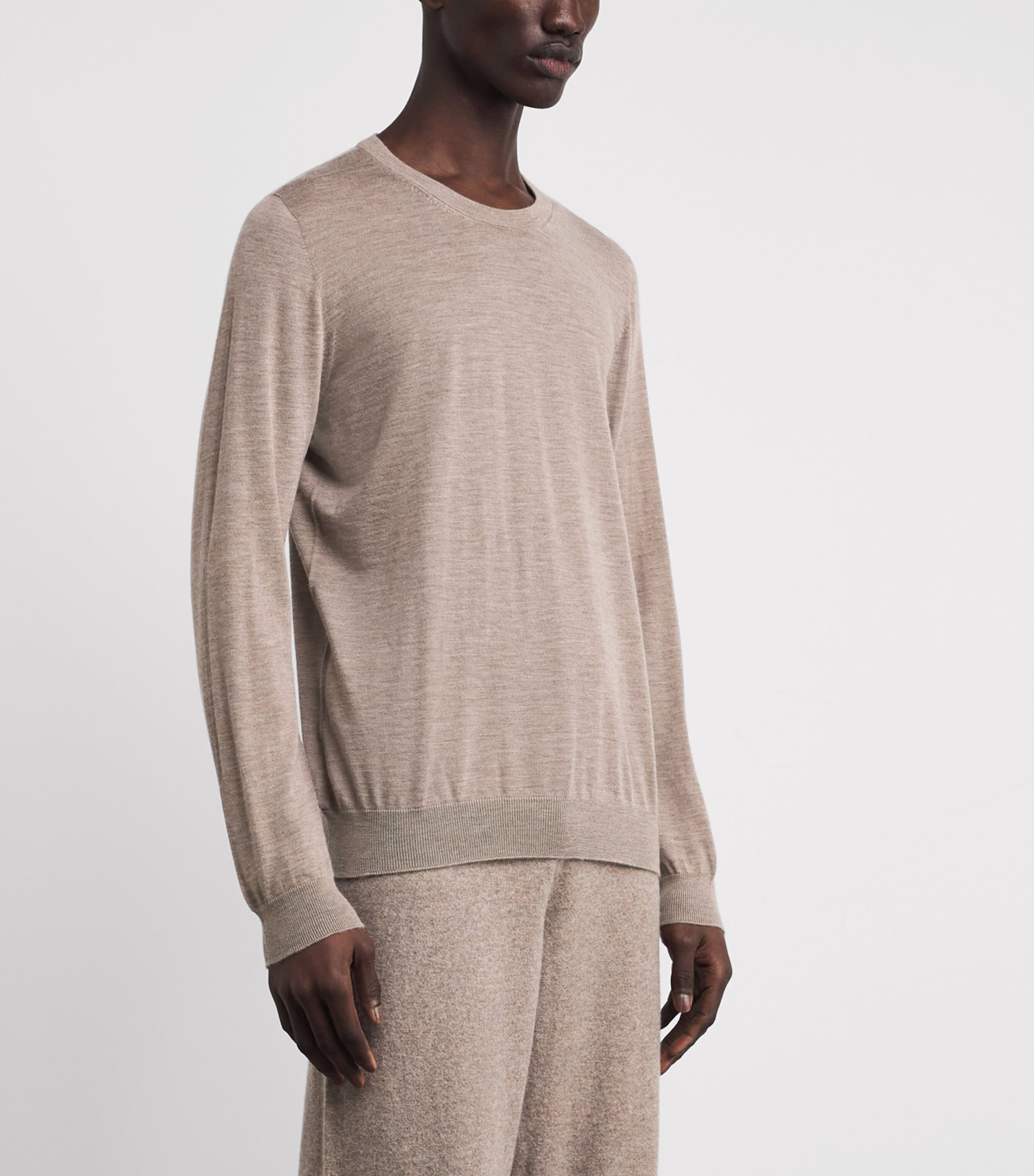 Cashmere Fin Sweater HB0273 PEBBLE Image 3