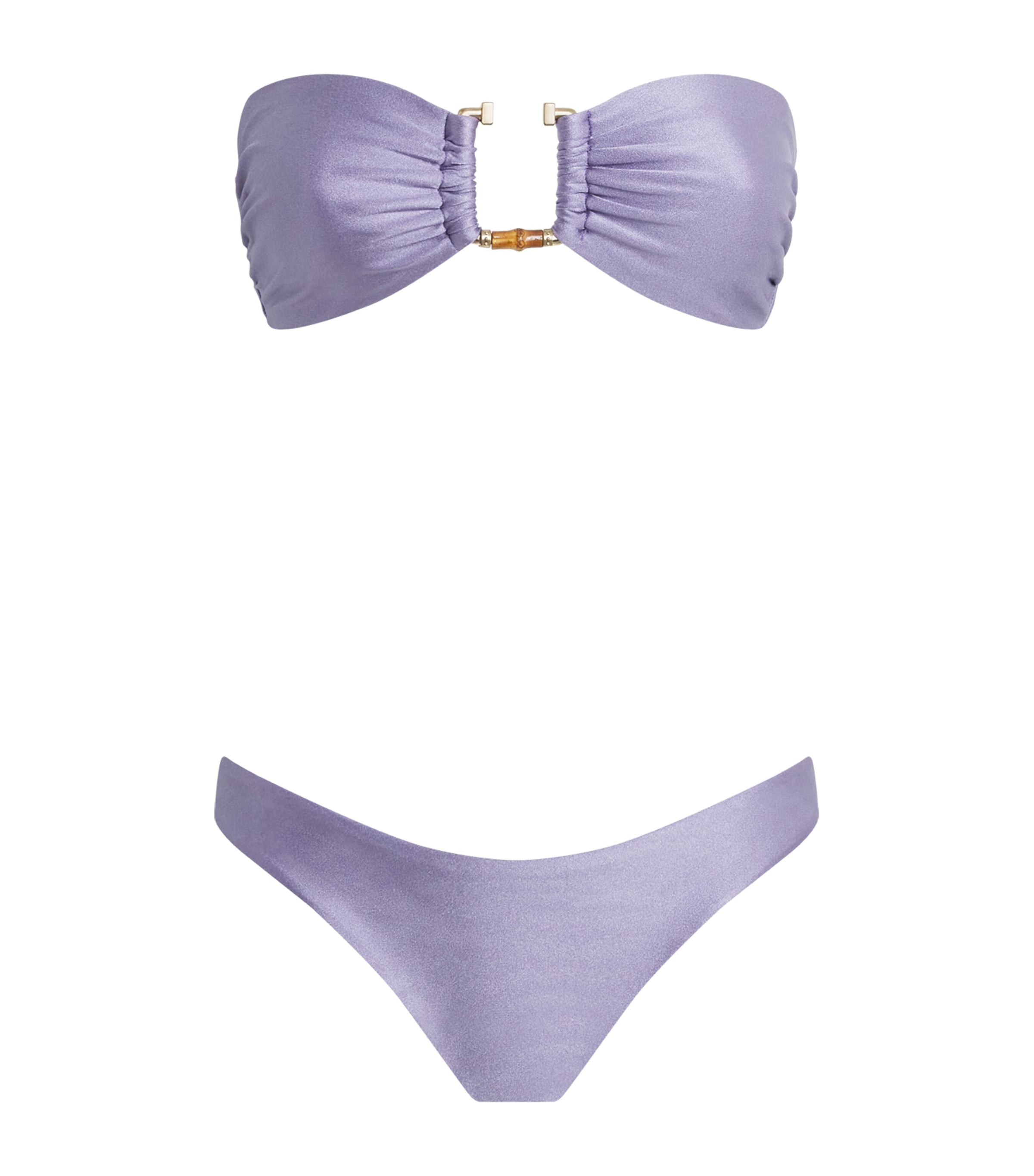 Zimmermann Womens Bamboo-Trim Indra Bikini Dusty Lilac Image 1