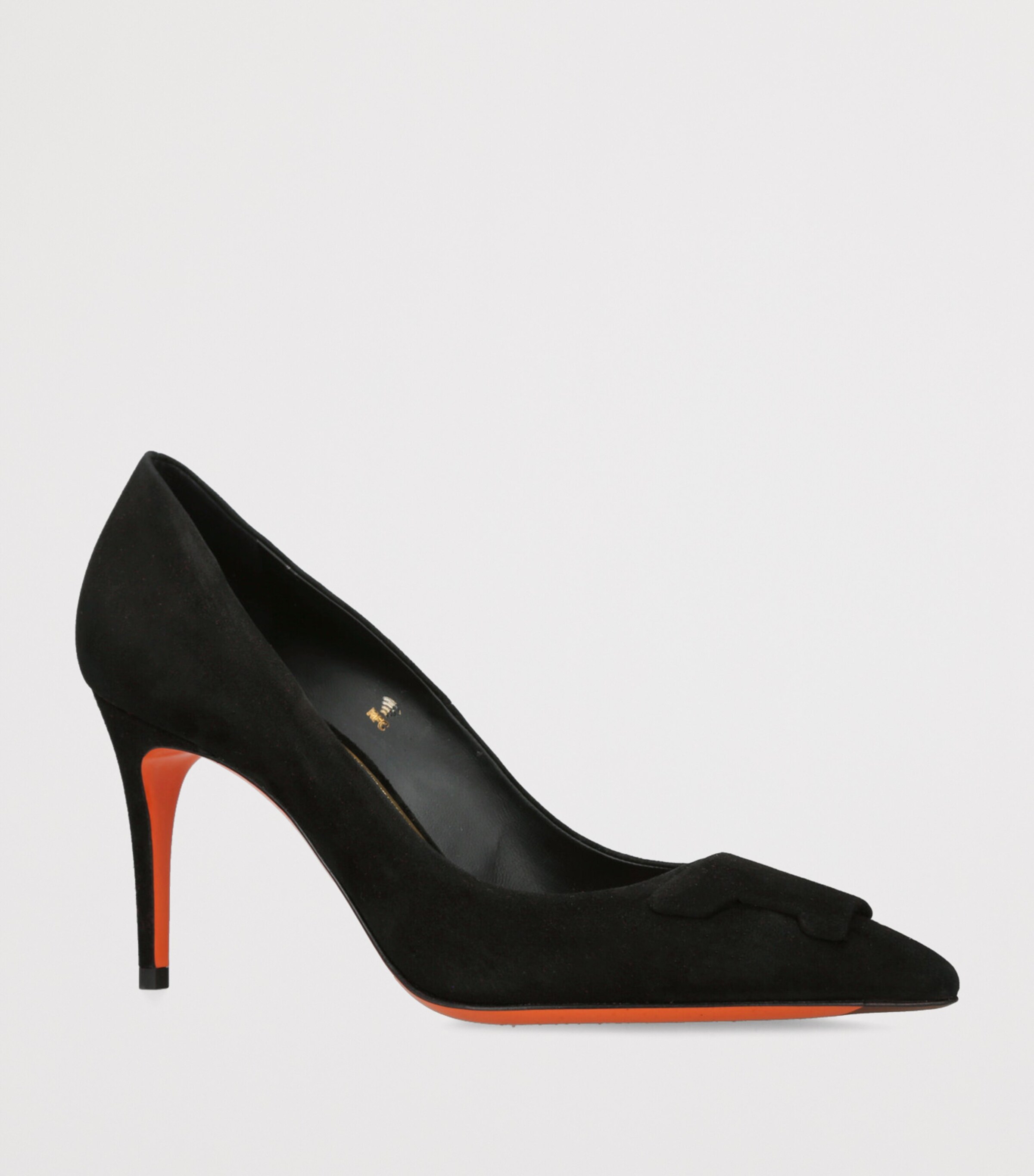 Santoni Suede Sibille Pumps 85 Black Image 3