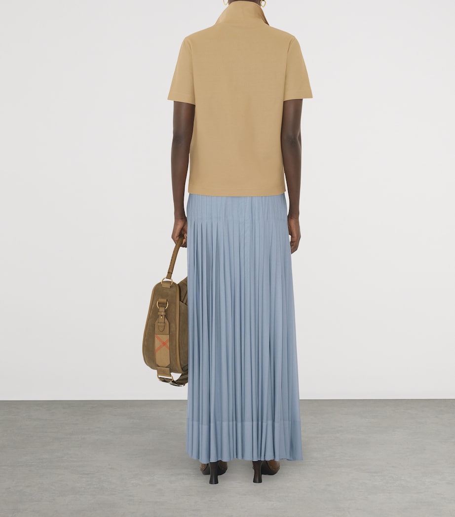 Cotton Knight Stamp Polo Shirt FLAX Image 3