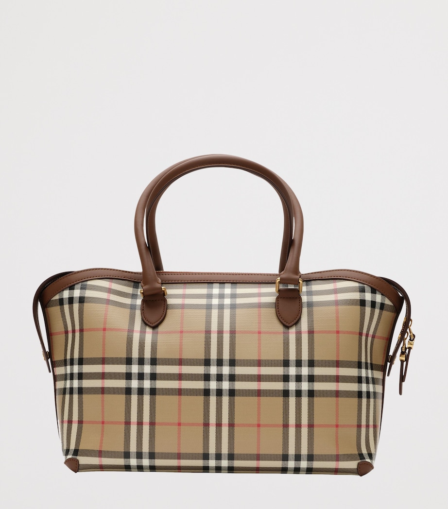 Burberry Small Check Zipped Tote Bag Archive Beige Image 5