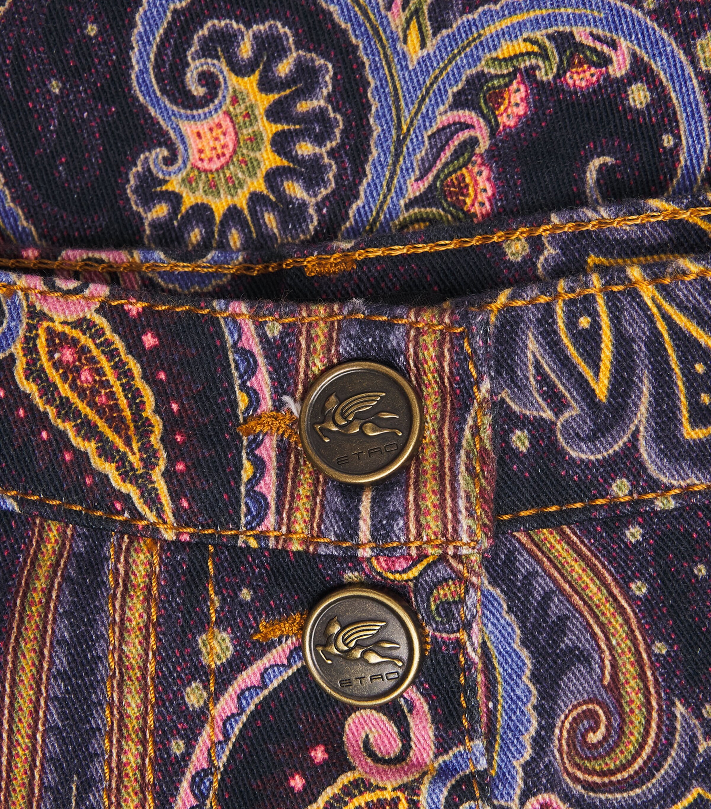 Etro Womens Paisley Flared Jeans Print/blue Bs Image 6