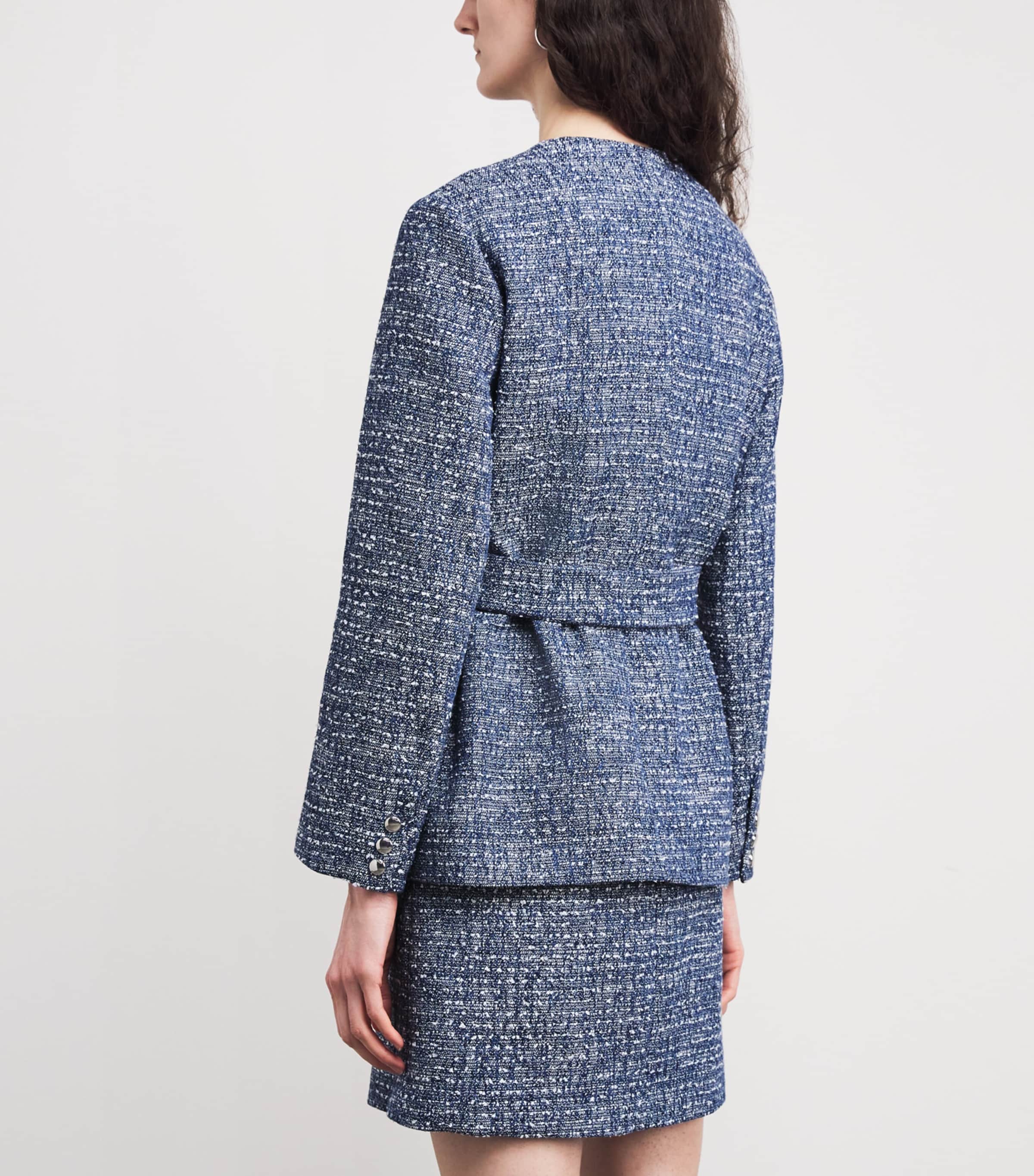 Cotton-Blend Tweed Jacket BLUE Image 4