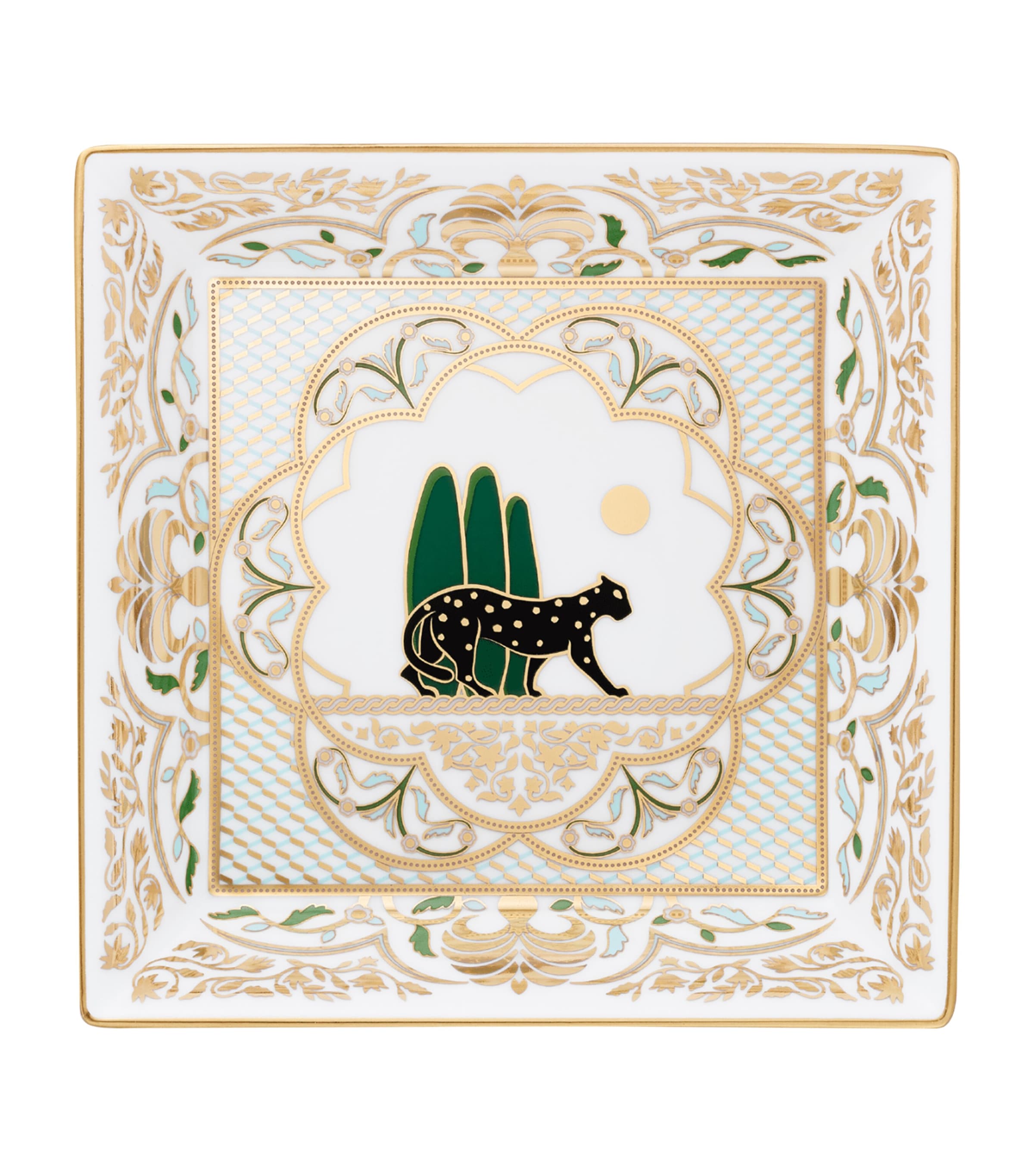 Cartier Medium Porcelain Panthère de Cartier Trinket Tray | Harrods UK