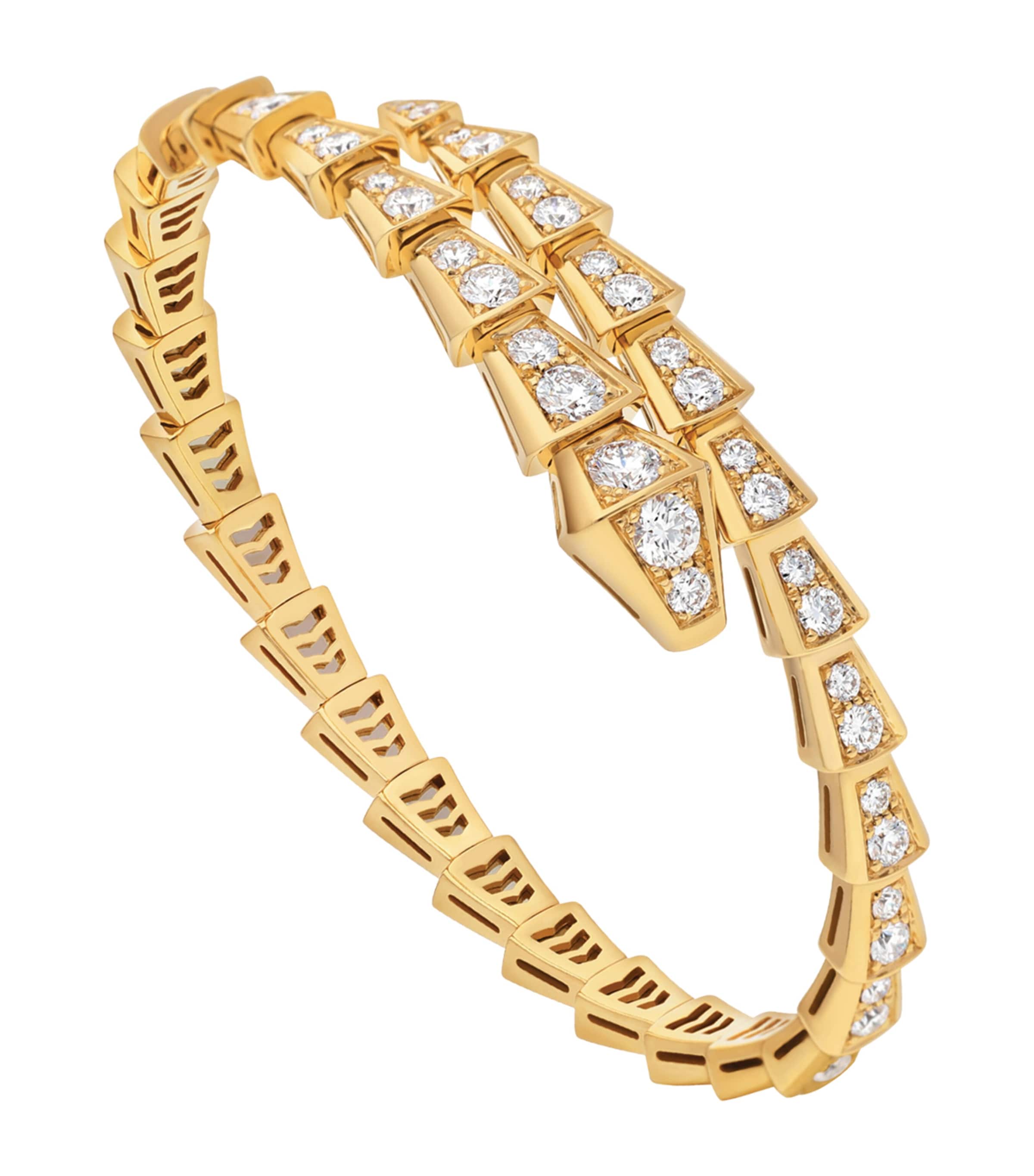 Bvlgari Yellow Gold and Diamond Serpenti Viper Bracelet Yellow Gold Image 1