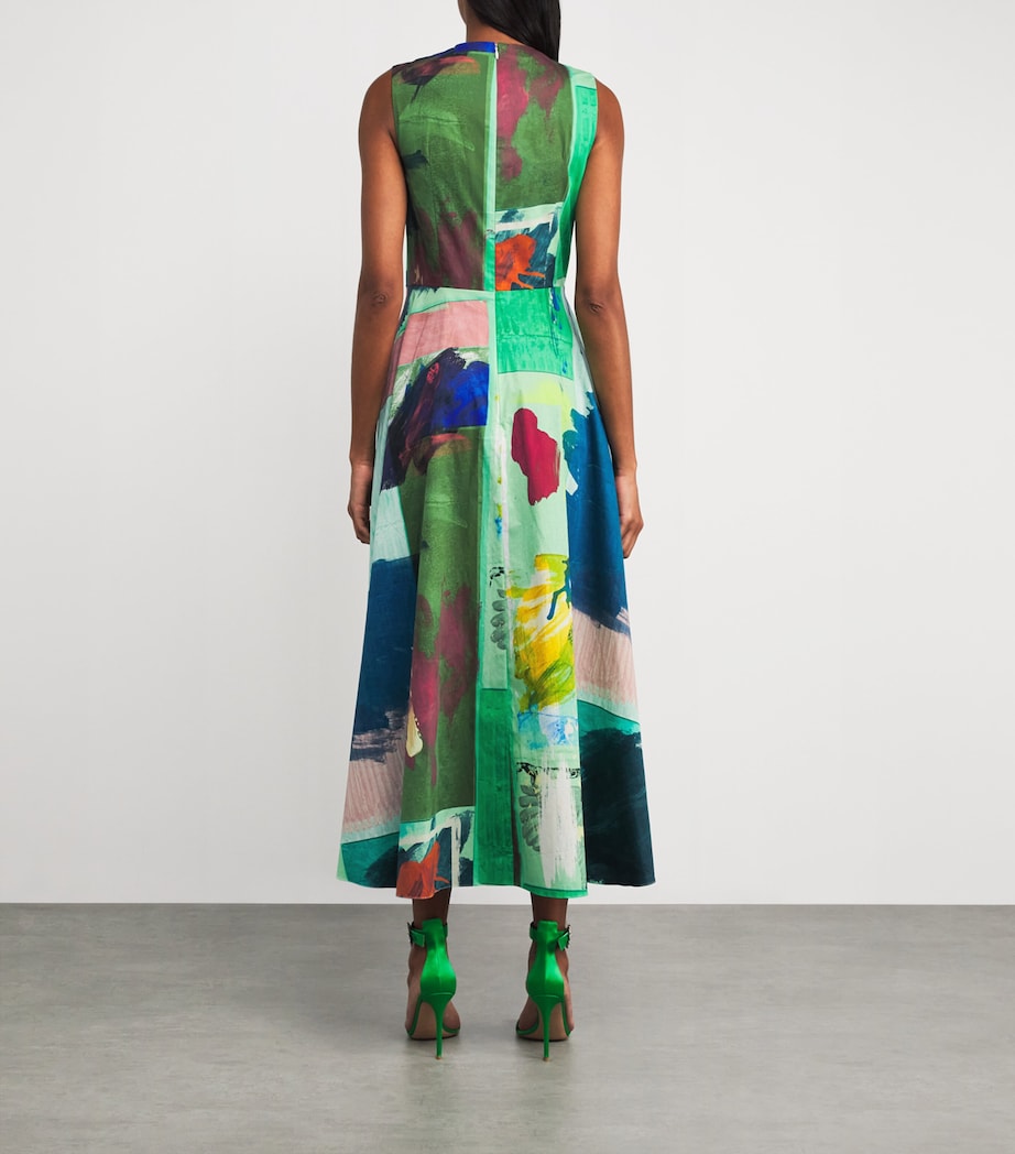 Cotton Bow-Detail Nura Midi Dress SPRMNT PCTRIAL PRNT Image 3