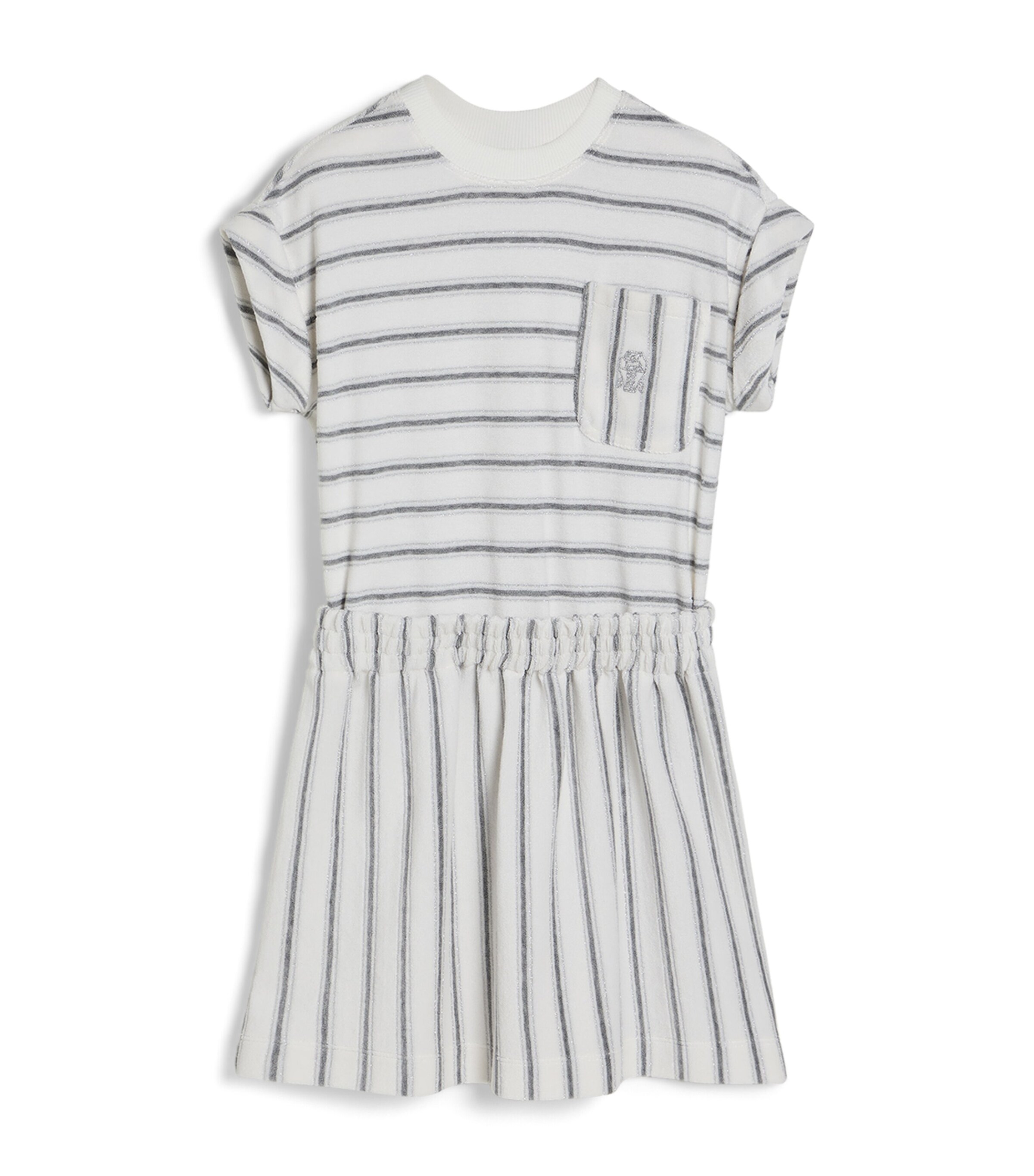 Brunello Cucinelli Kids Silk-Blend Stripe T-Shirt Dress (4-6 Years) Image 1
