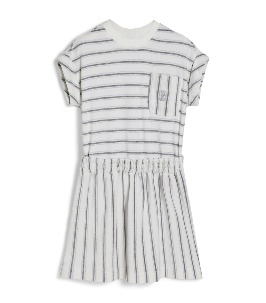 Brunello Cucinelli Kids Silk-Blend Stripe T-Shirt Dress (4-6 Years) Image 1