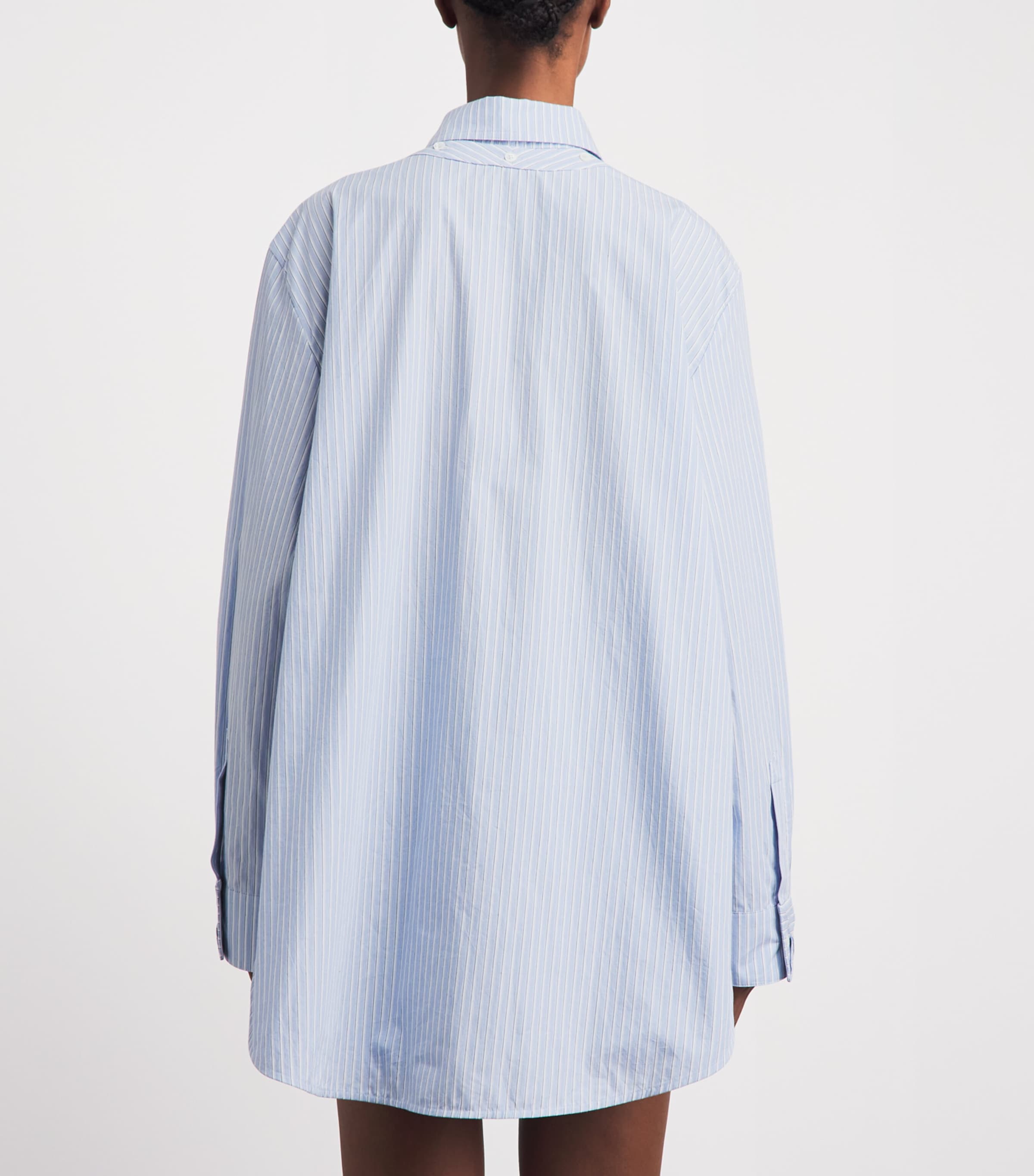 Nanushka Womens Cotton Nananda Shirt Blue/white/navy Image 5