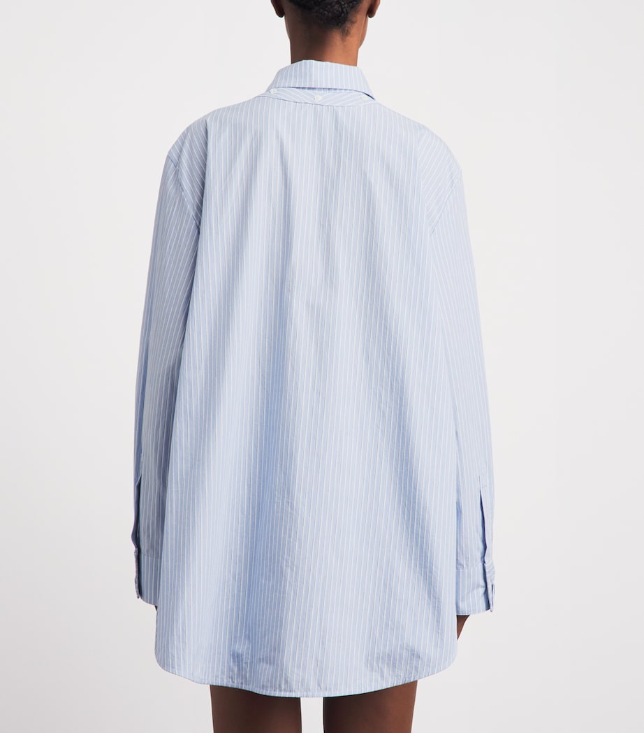 Nanushka Womens Cotton Nananda Shirt Blue/white/navy Image 5
