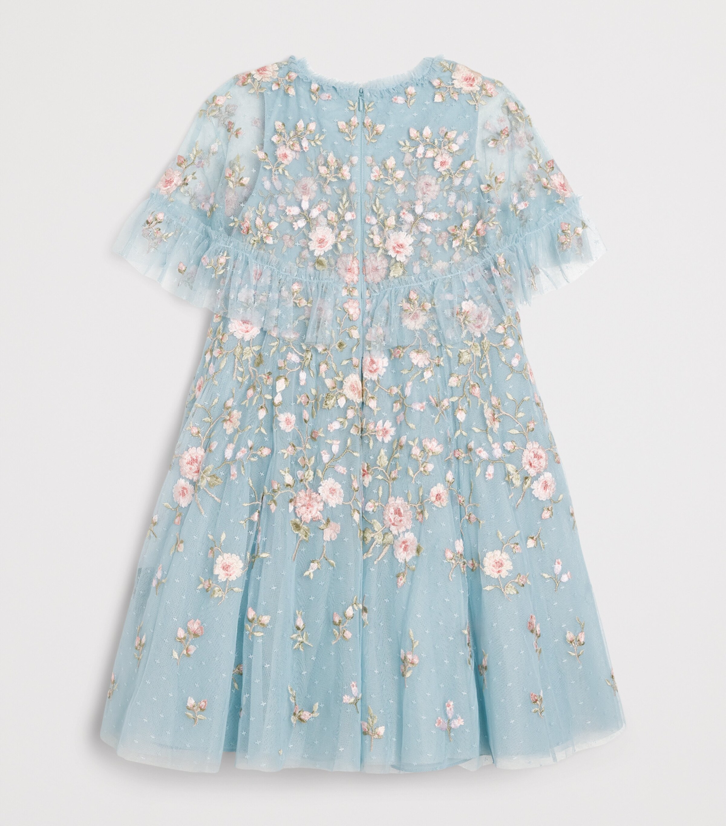 sachin and babi light blue dress Zara embroidered tulle dress size 10 main image 1