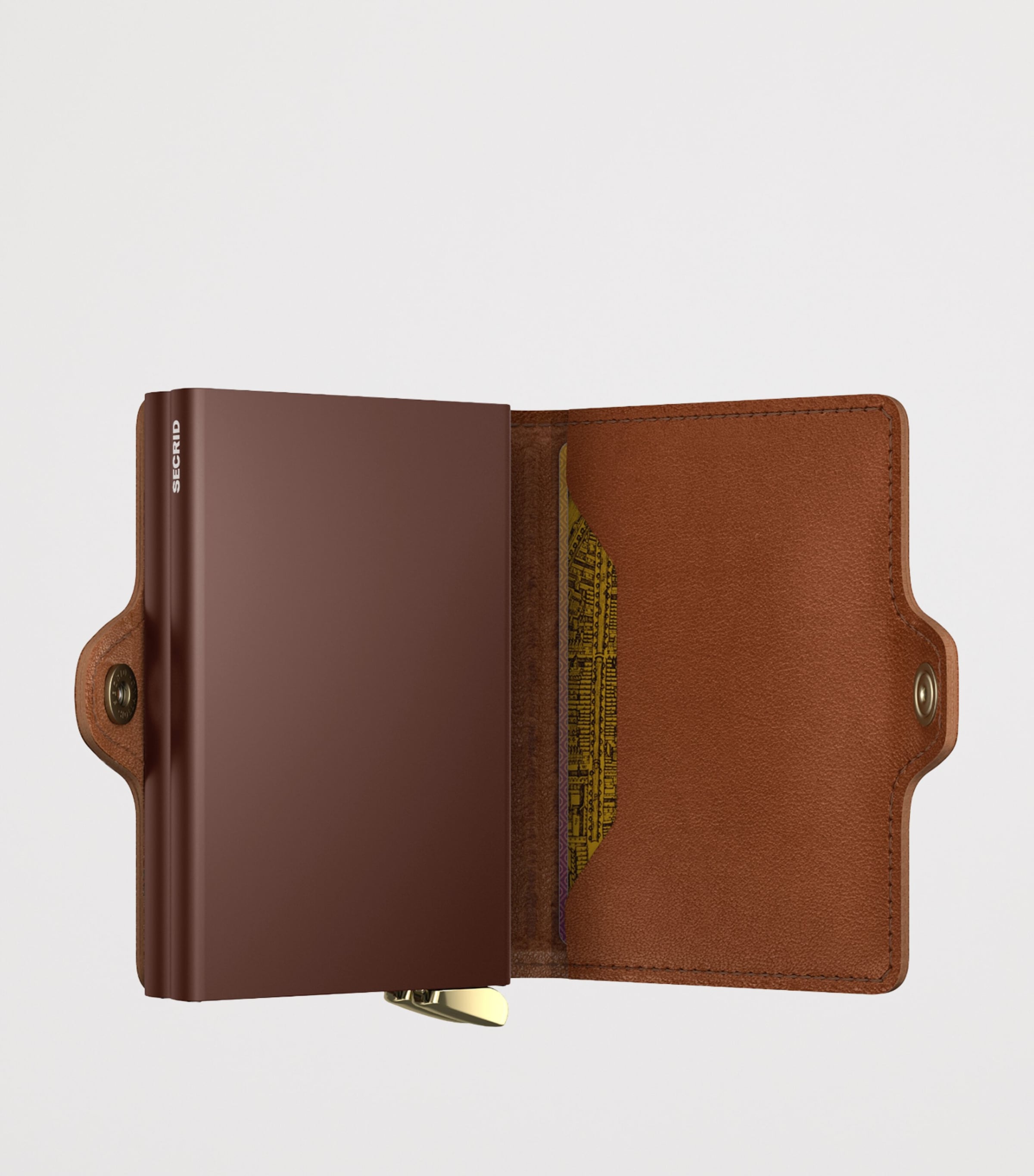 Embossed Leather Lines Twinwallet COGNAC Image 2