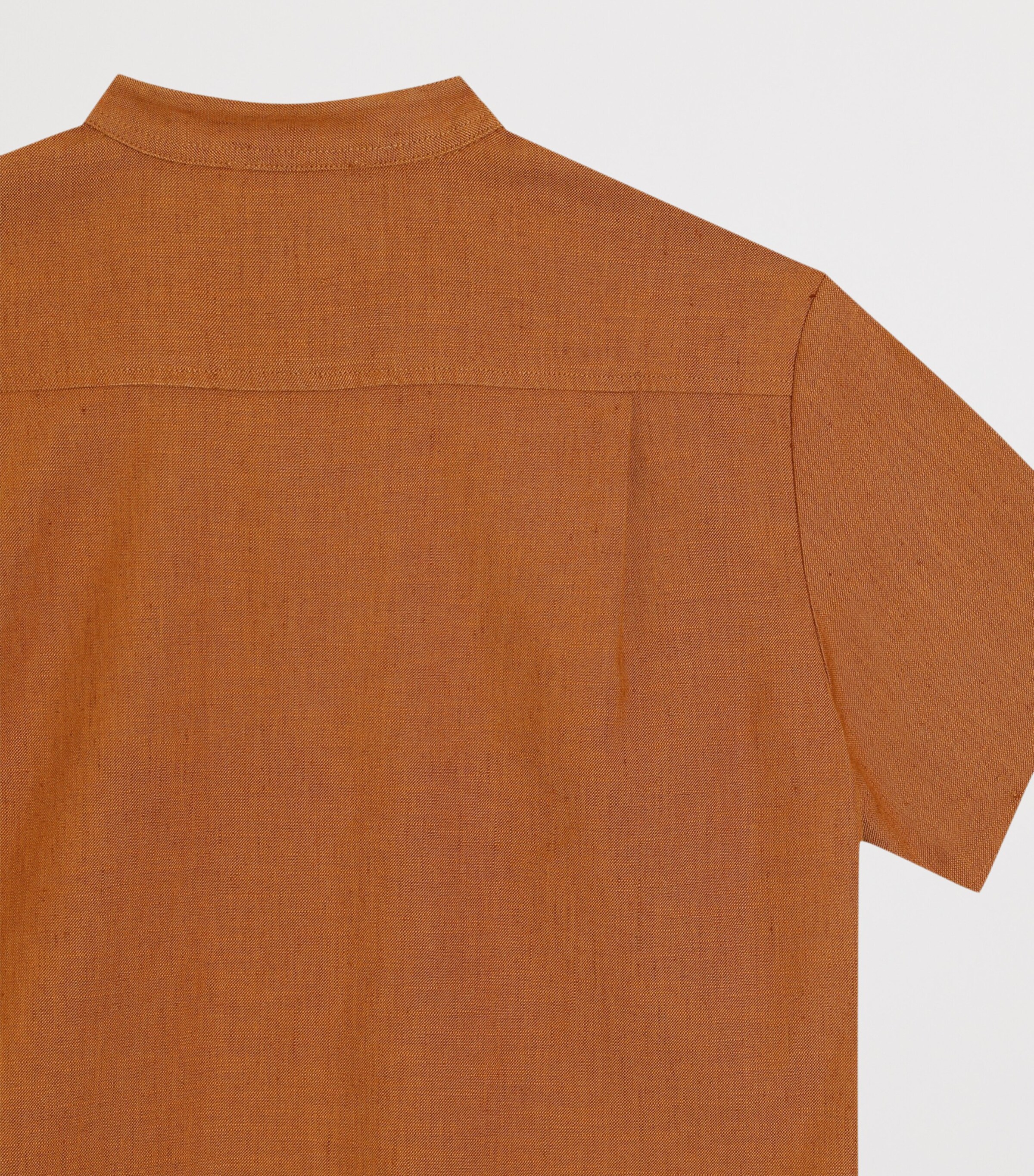 Dolce&Gabbana Kids Stand-Collar Short-Sleeve Shirt (8-12+ Years) Dark Camel Image 4